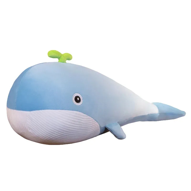 60/120cm Lovely Blue Whale Plush Toys Cute Animals Big Shark Doll Soft Stuffed  Fish Toy Children Girls Xmas Gift