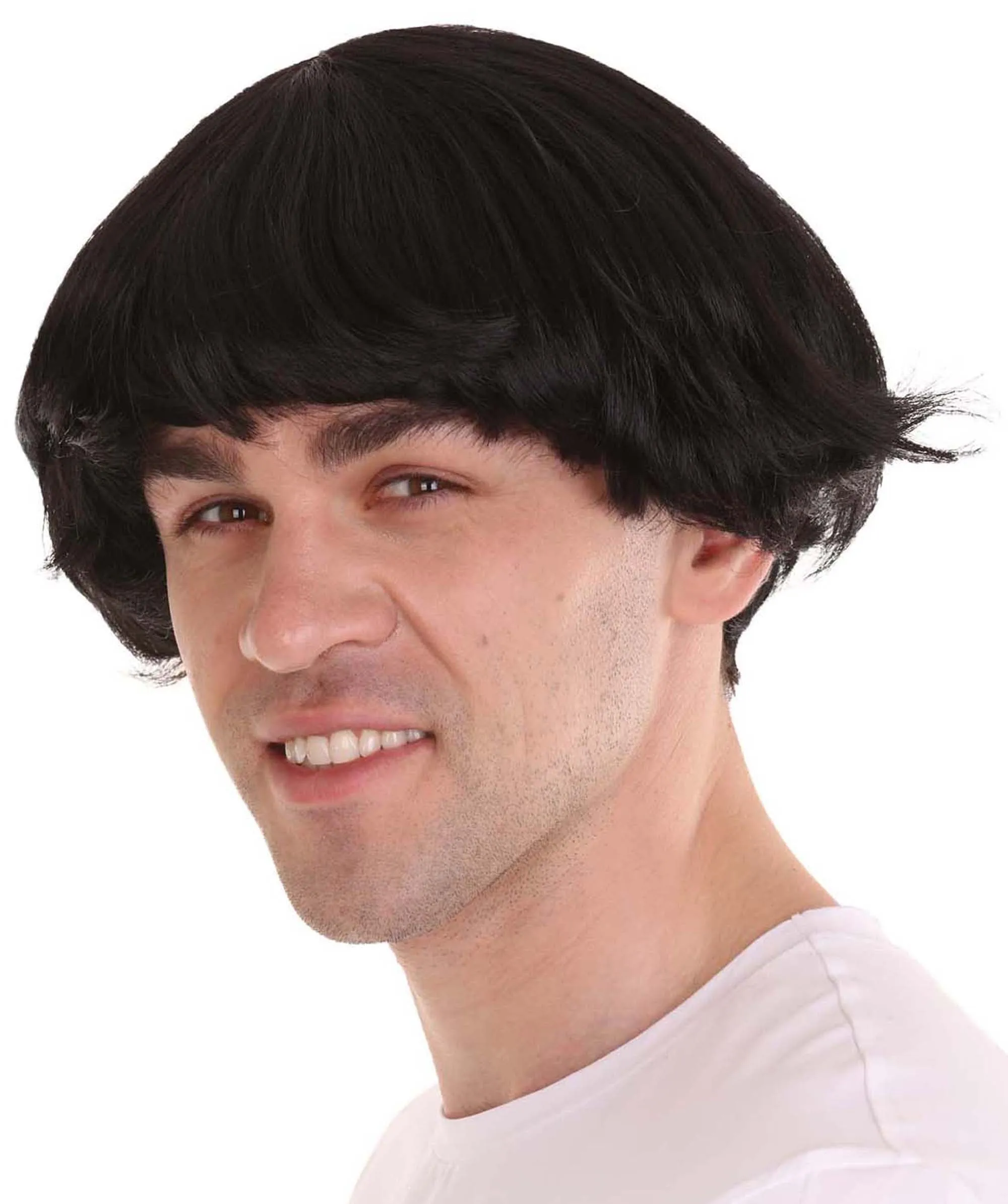 60's Iconic Rock Band Mens Wig | Black Celebrity Wig | Premium Breathable Capless Cap