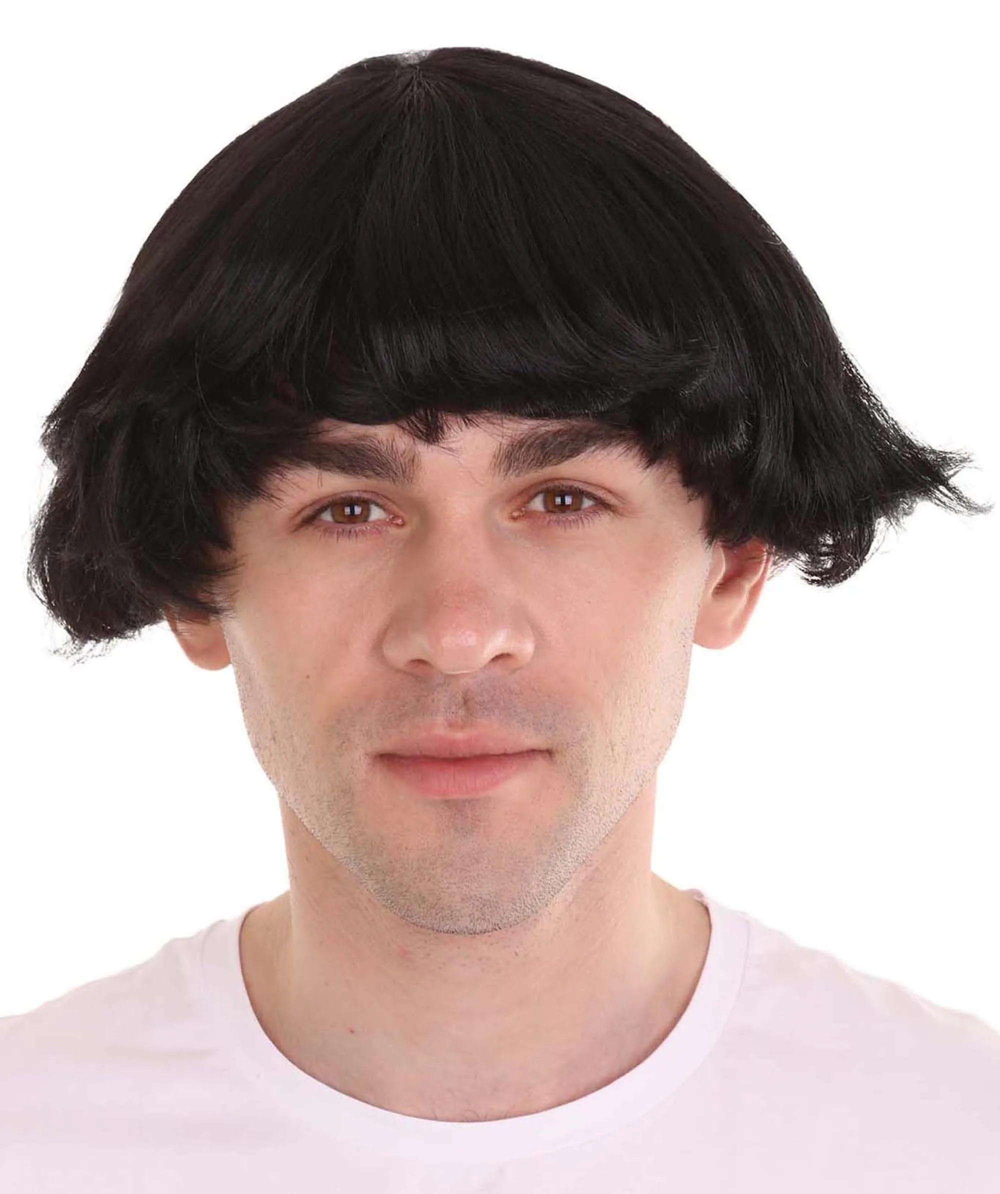 60's Iconic Rock Band Mens Wig | Black Celebrity Wig | Premium Breathable Capless Cap