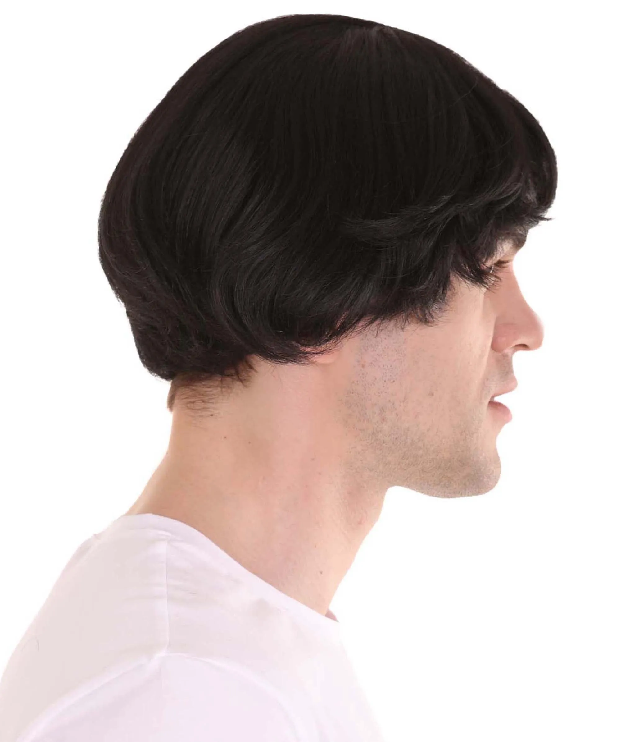 60's Iconic Rock Band Mens Wig | Black Celebrity Wig | Premium Breathable Capless Cap