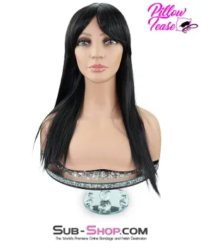 9959AE      21" Long Straight Black Roleplay Sex Wig