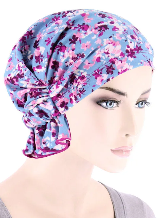 Abbey Cap Blue Pink Petite Floral