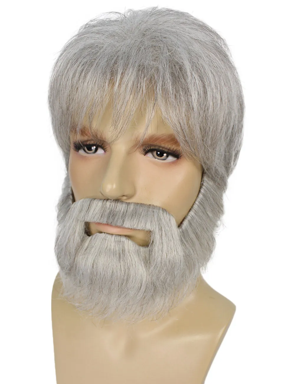 Adult Men's 10" Short Length American Businessman Cosplay Wig and Beard| Synthetic Soft Fiber Hair with Long Beard Included | HPO