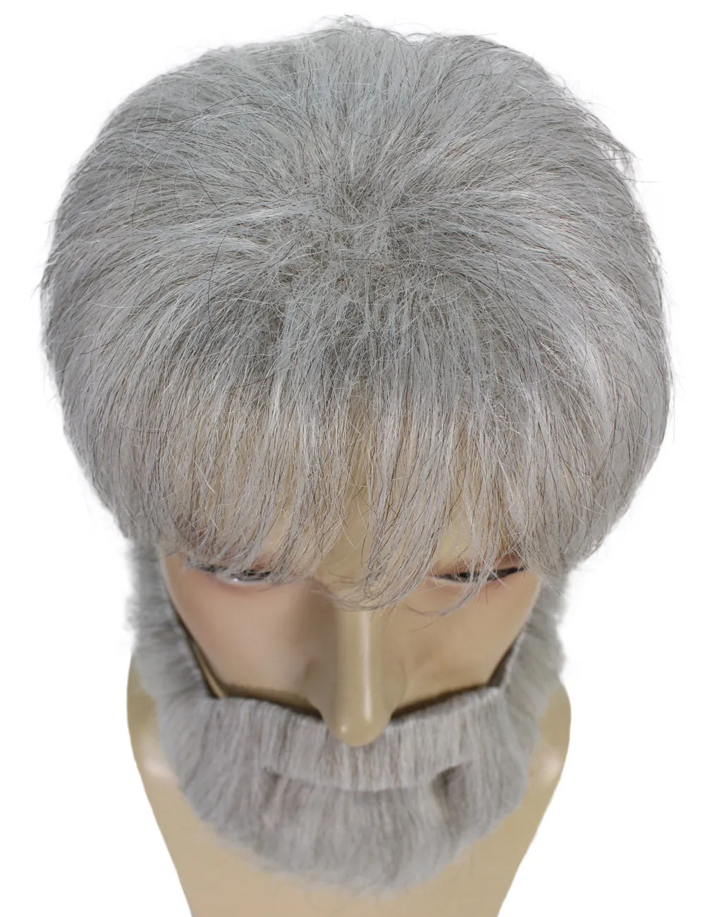 Adult Men's 10" Short Length American Businessman Cosplay Wig and Beard| Synthetic Soft Fiber Hair with Long Beard Included | HPO