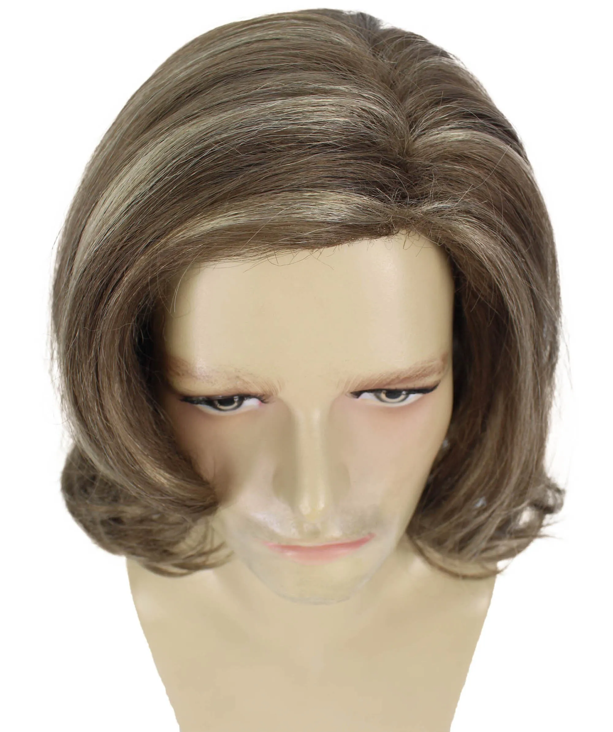 Adult men's Brown Curly Wig | Best for Halloween | Flame-retardant Synthetic Fiber