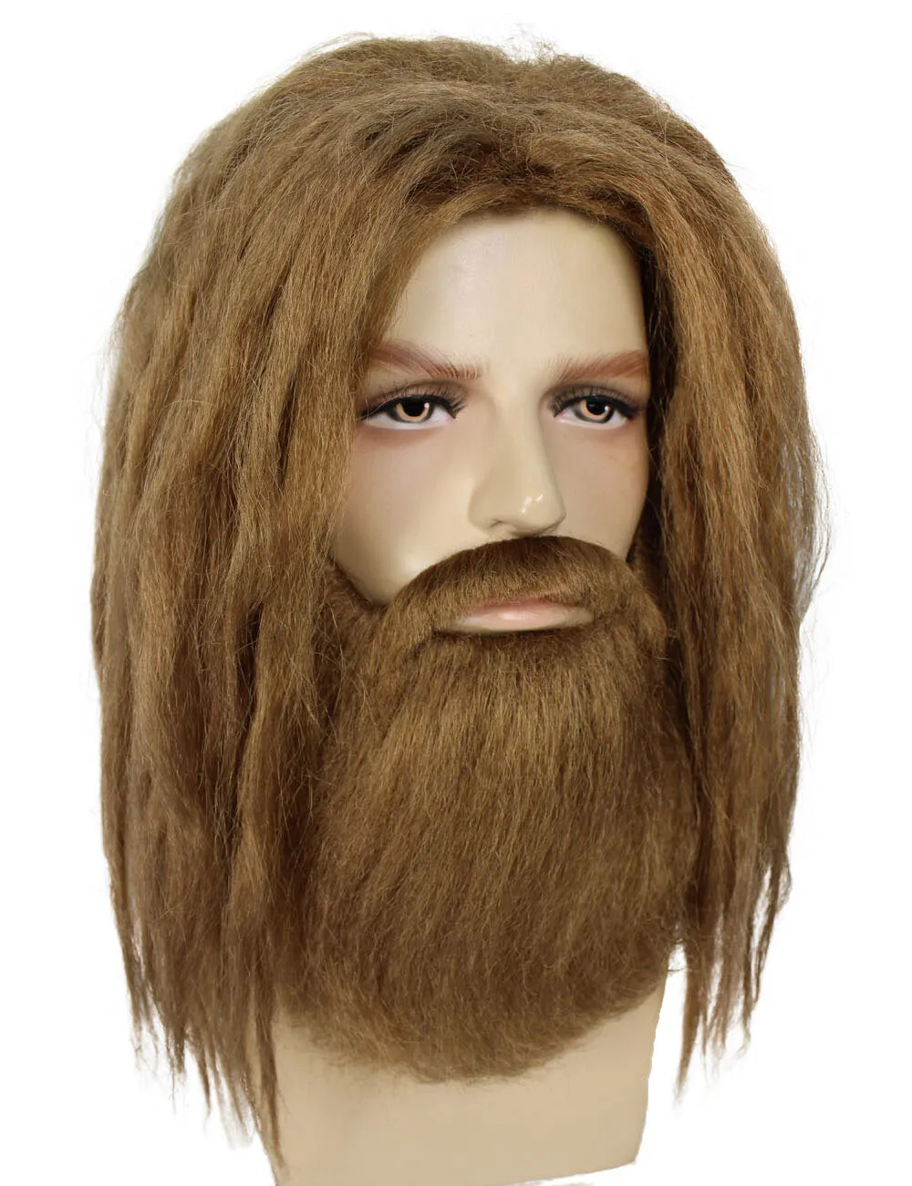 Adult Men's Brown Dreadlock Wig with Beard Set| Perfect for Halloween| Flame-retardant Synthetic Fiber