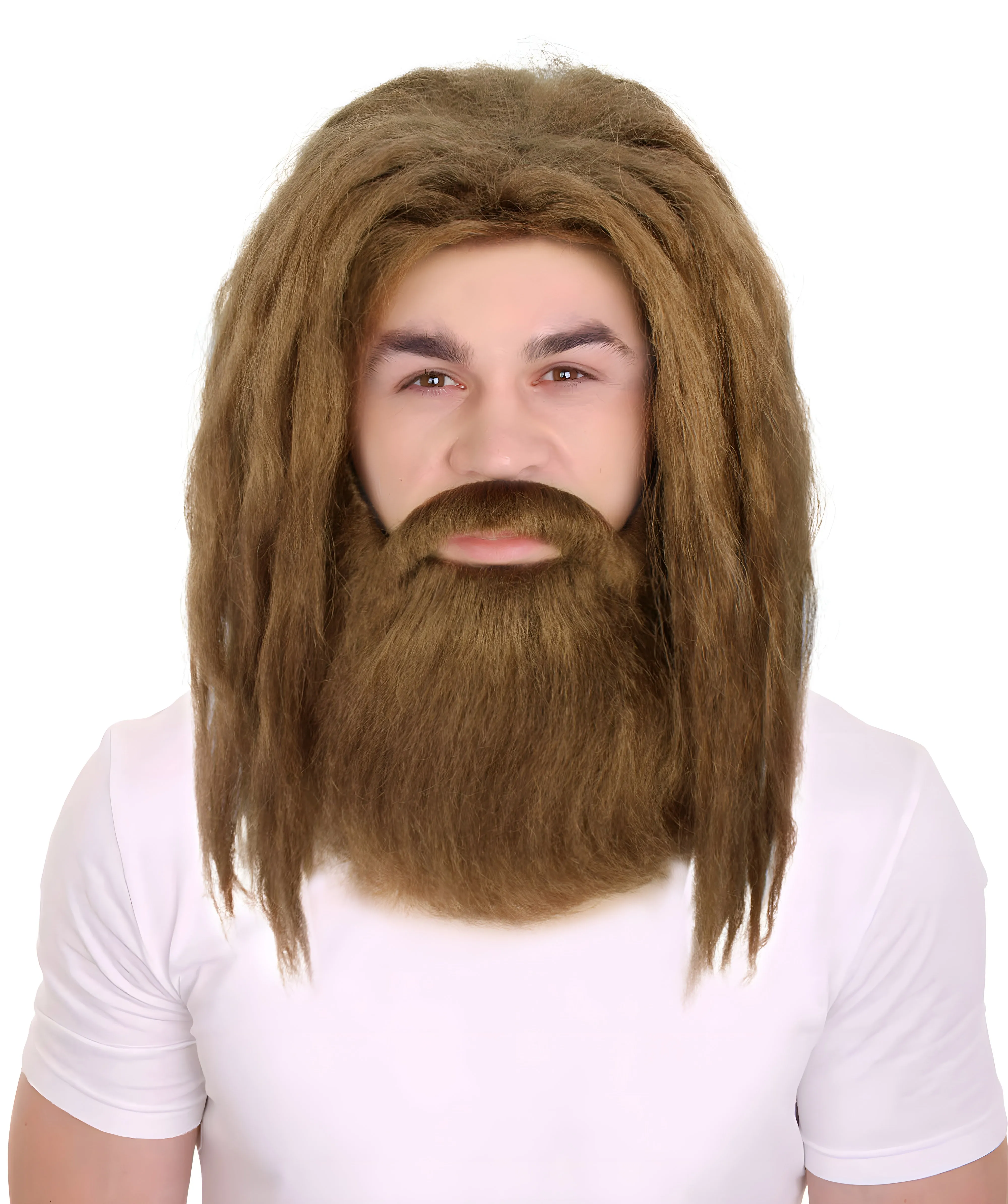 Adult Men's Brown Dreadlock Wig with Beard Set| Perfect for Halloween| Flame-retardant Synthetic Fiber