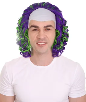 Adult Men’s Multicolor Clown Wig| Perfect for Halloween| Flame-retardant Synthetic Fiber