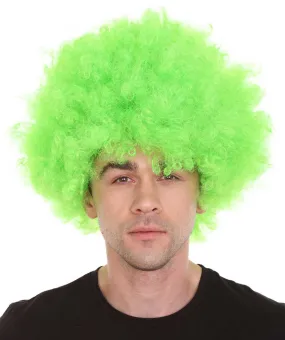 Adult Men's Super Afro Wig | Green Jumbo Cosplay Halloween Wig | Premium Breathable Capless Cap