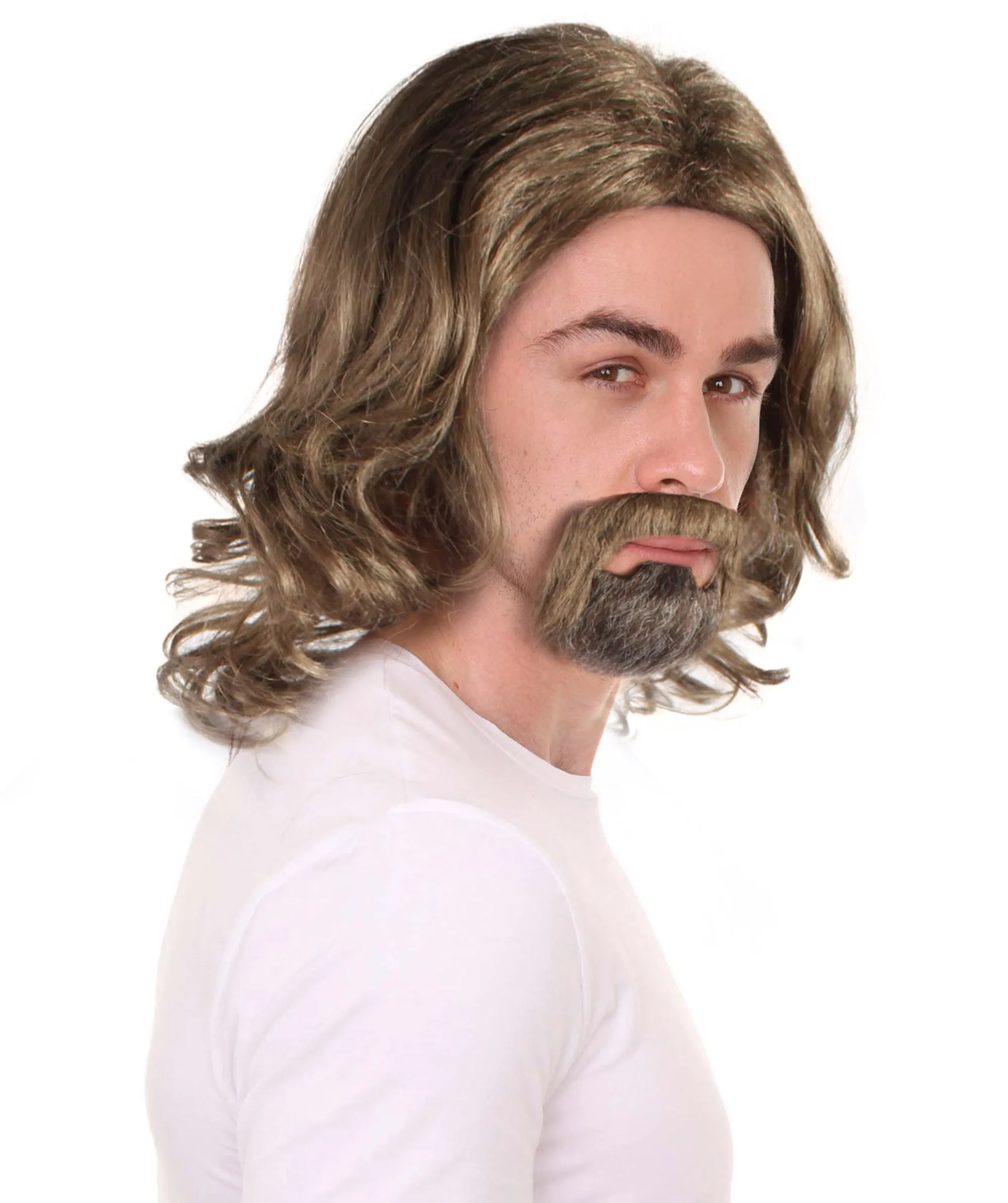 Adult Men's The Dude Big Lebowski Wig & Beard Kit | Multiple Color Options