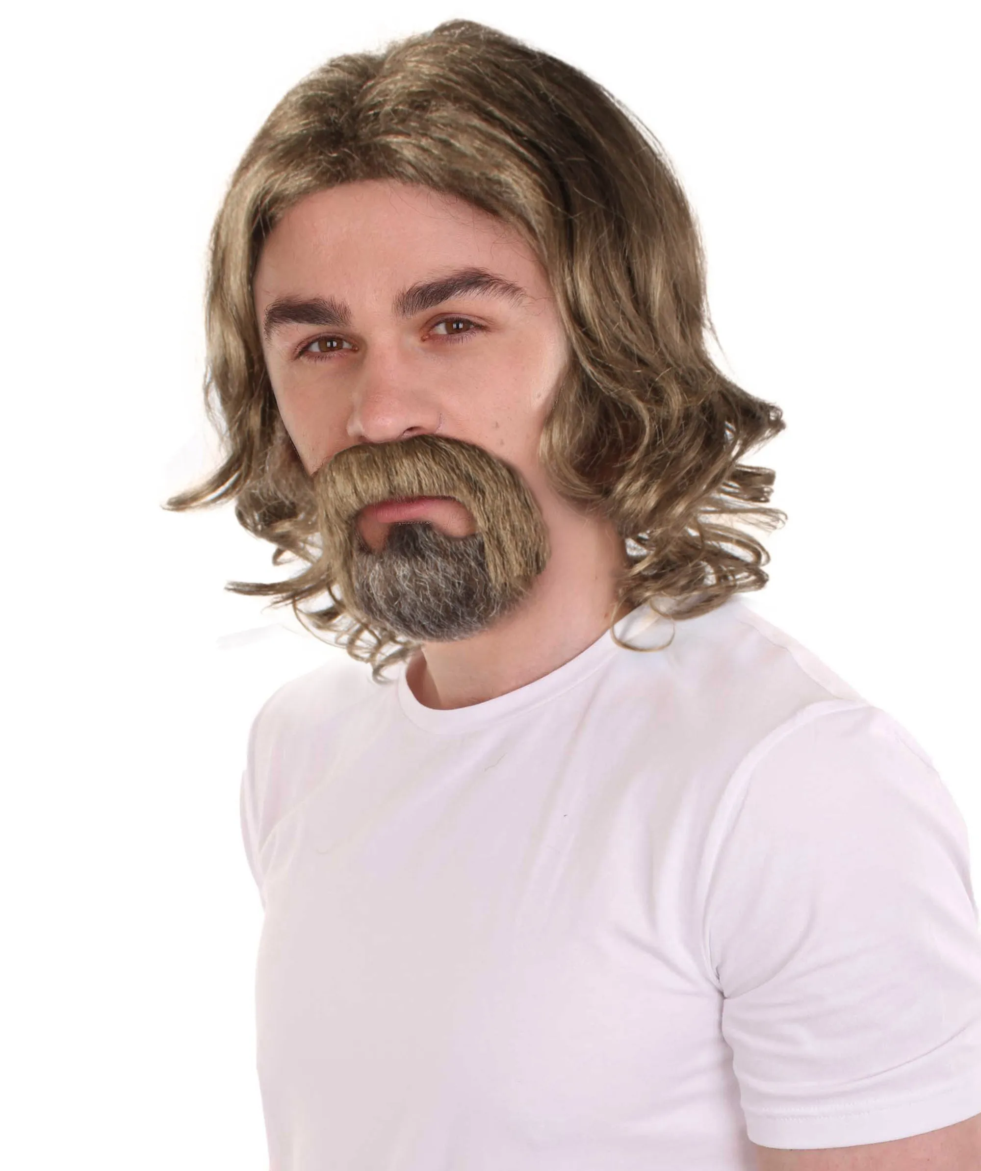 Adult Men's The Dude Big Lebowski Wig & Beard Kit | Multiple Color Options