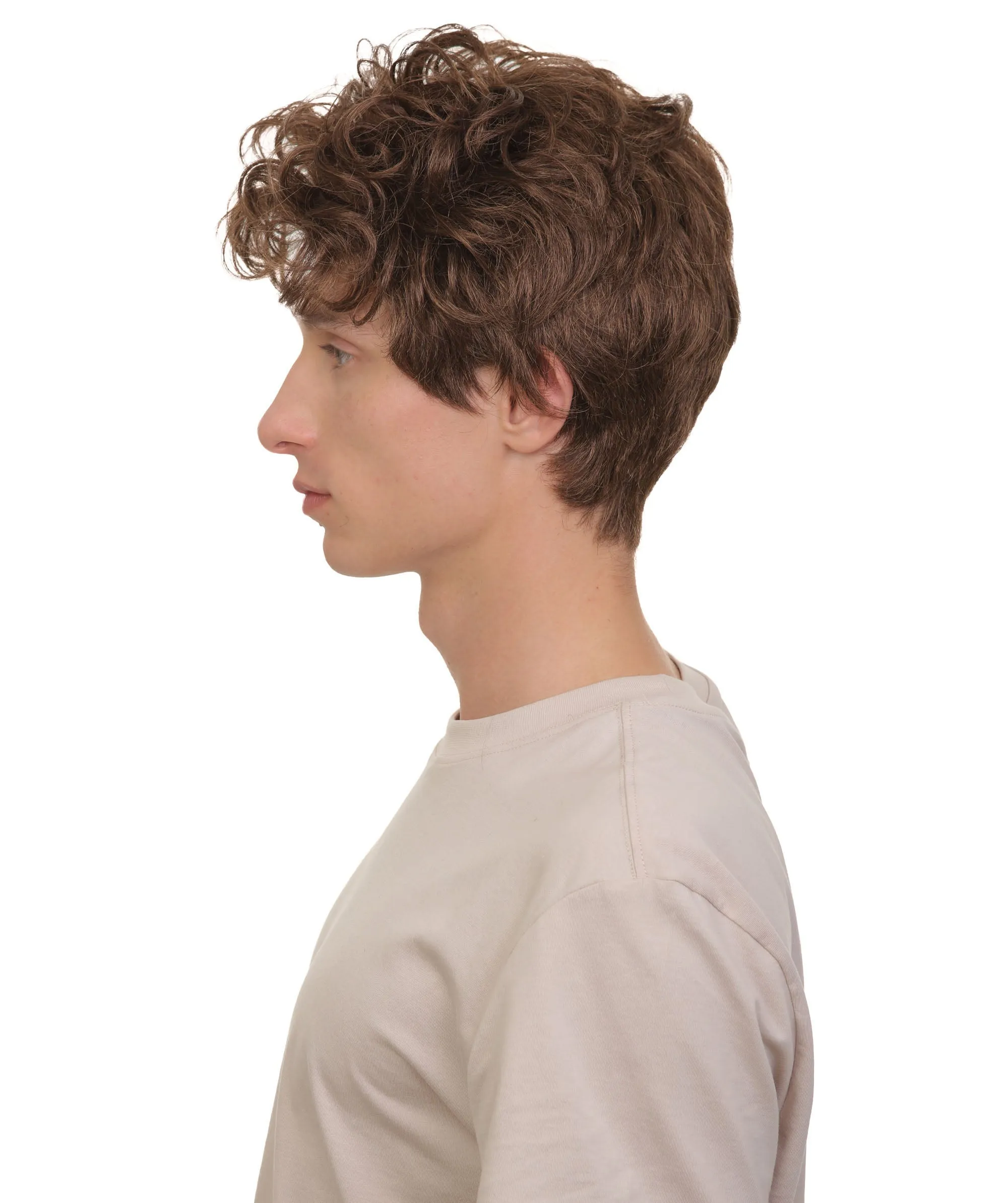 Adult Men's TV/ Movie Dark Brown Tyler Curly Wig | Best for Halloween | Flame-retardant Synthetic Fiber