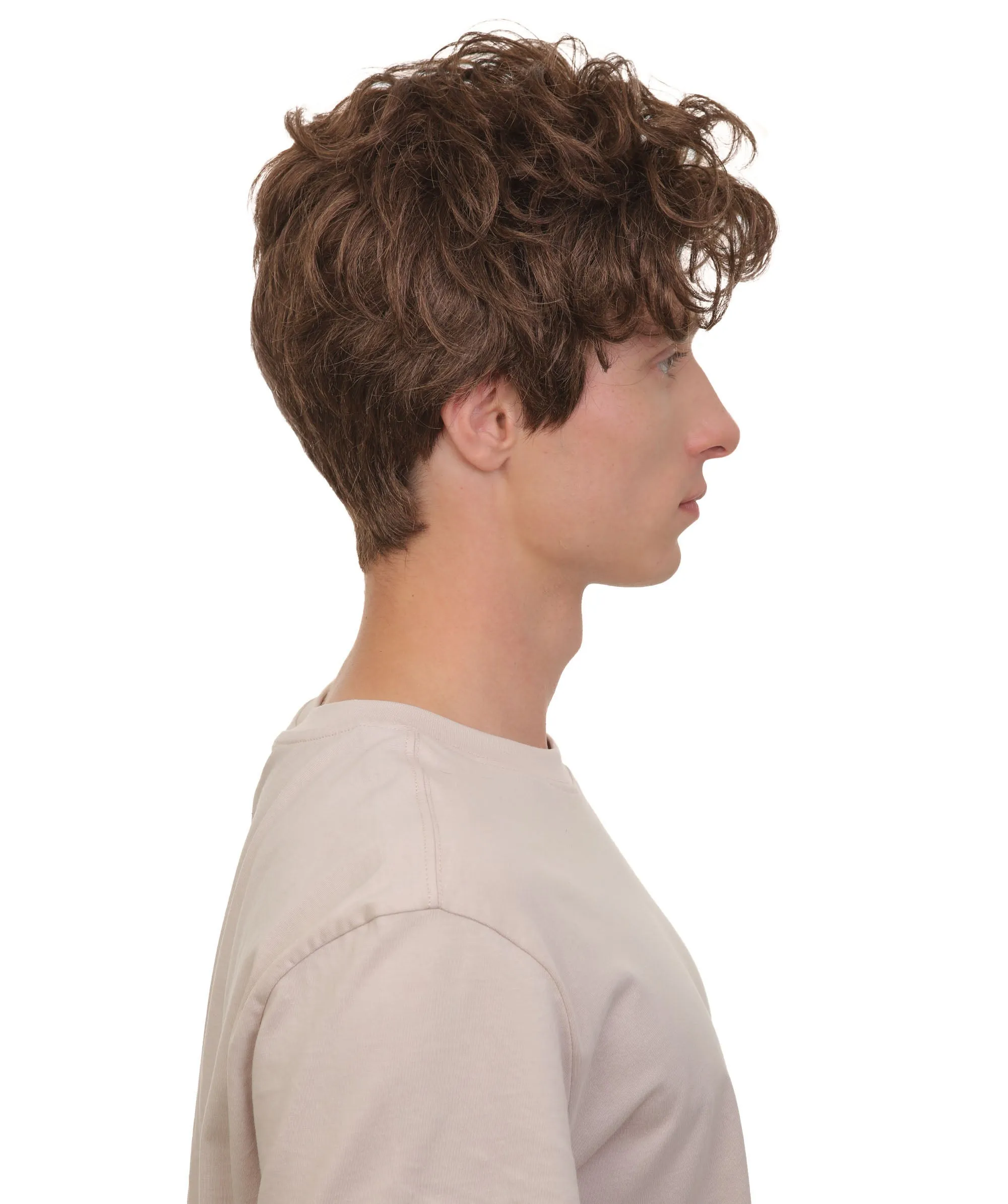 Adult Men's TV/ Movie Dark Brown Tyler Curly Wig | Best for Halloween | Flame-retardant Synthetic Fiber