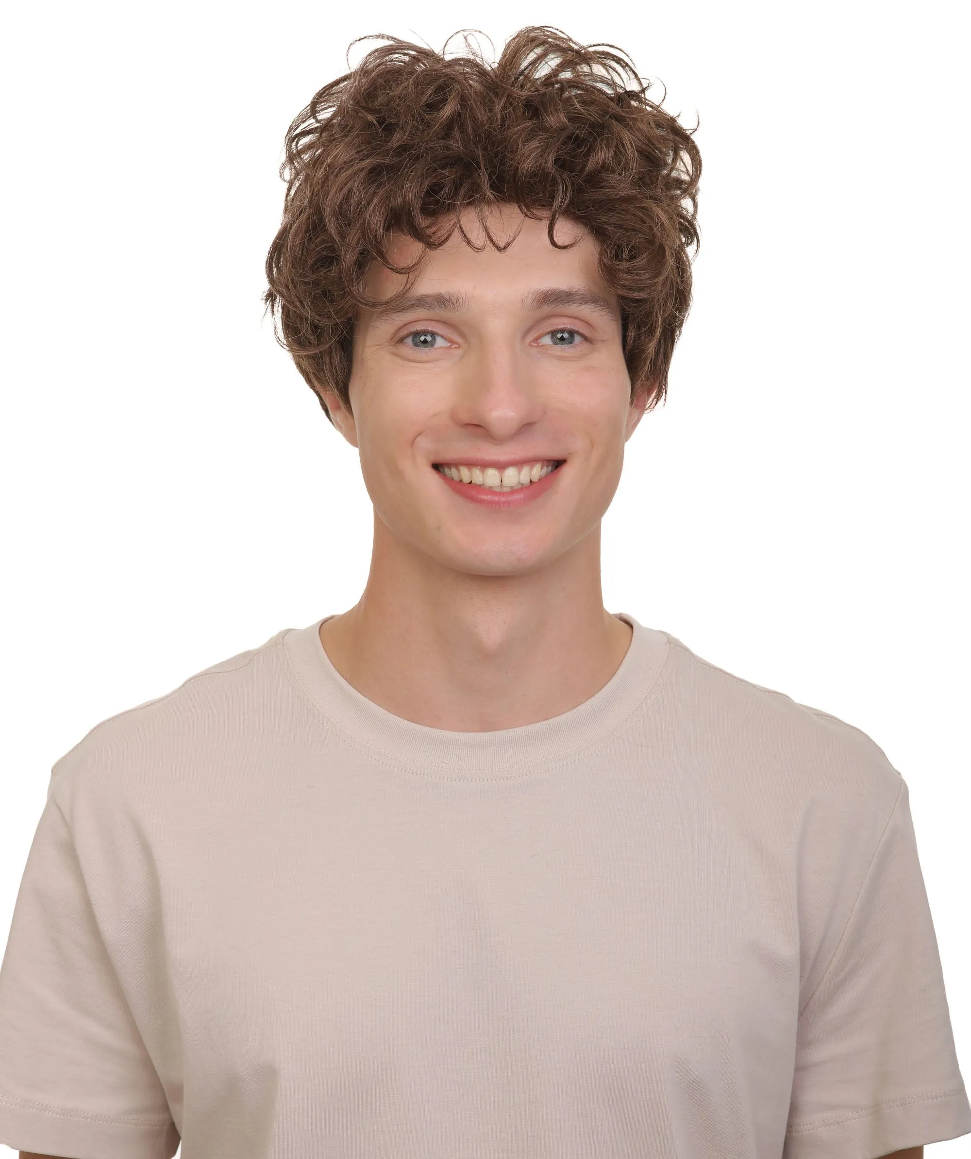 Adult Men's TV/ Movie Dark Brown Tyler Curly Wig | Best for Halloween | Flame-retardant Synthetic Fiber