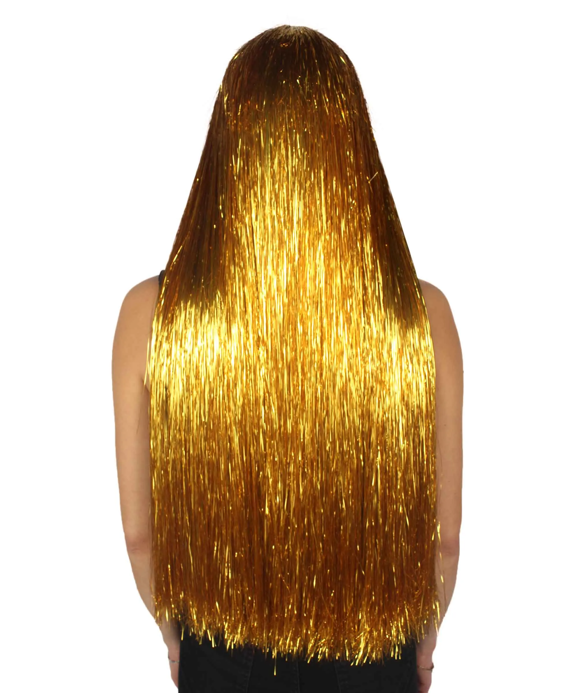 Adult Women Long Tinsel Wig Collection | Party Ready Fancy Cosplay Halloween Wig | Premium Breathable Capless Cap