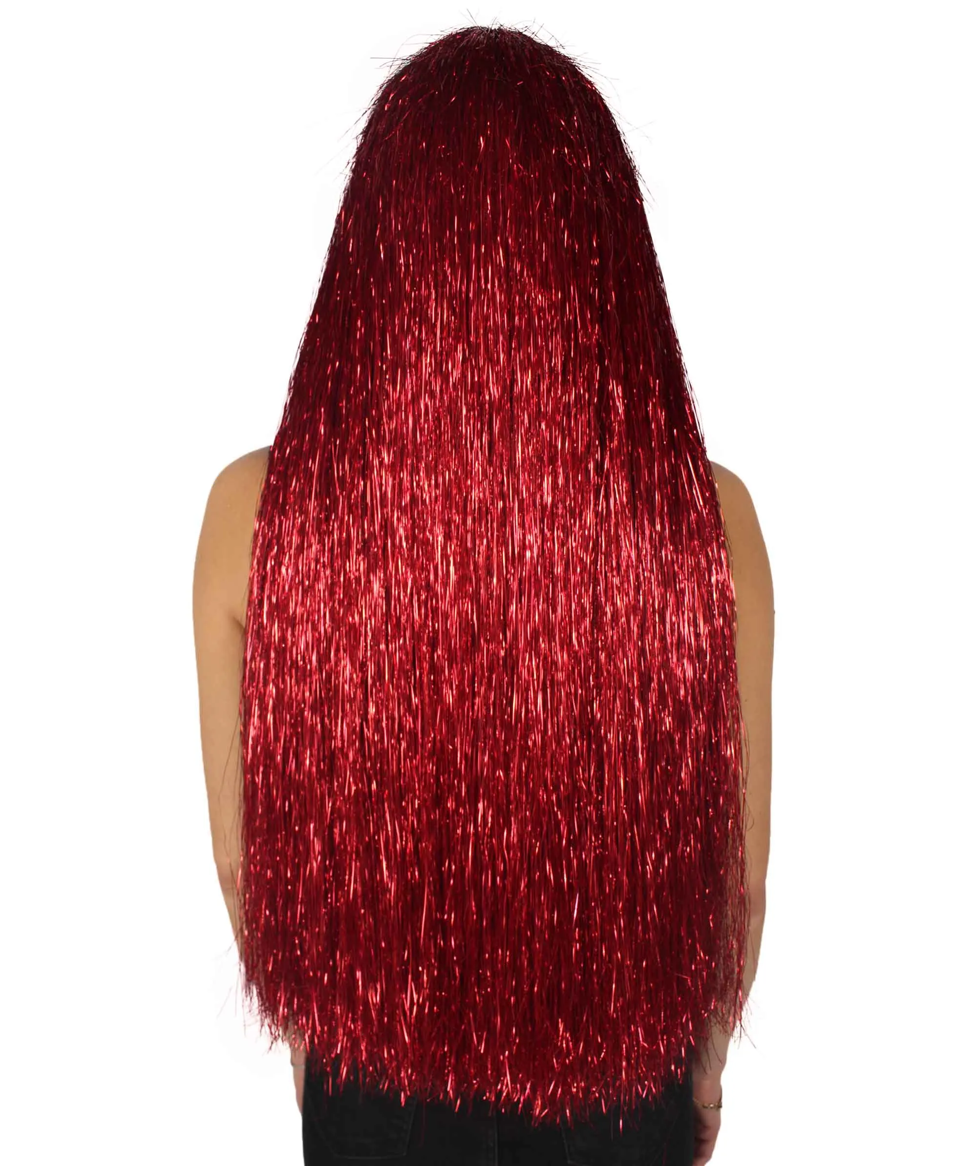 Adult Women Long Tinsel Wig Collection | Party Ready Fancy Cosplay Halloween Wig | Premium Breathable Capless Cap