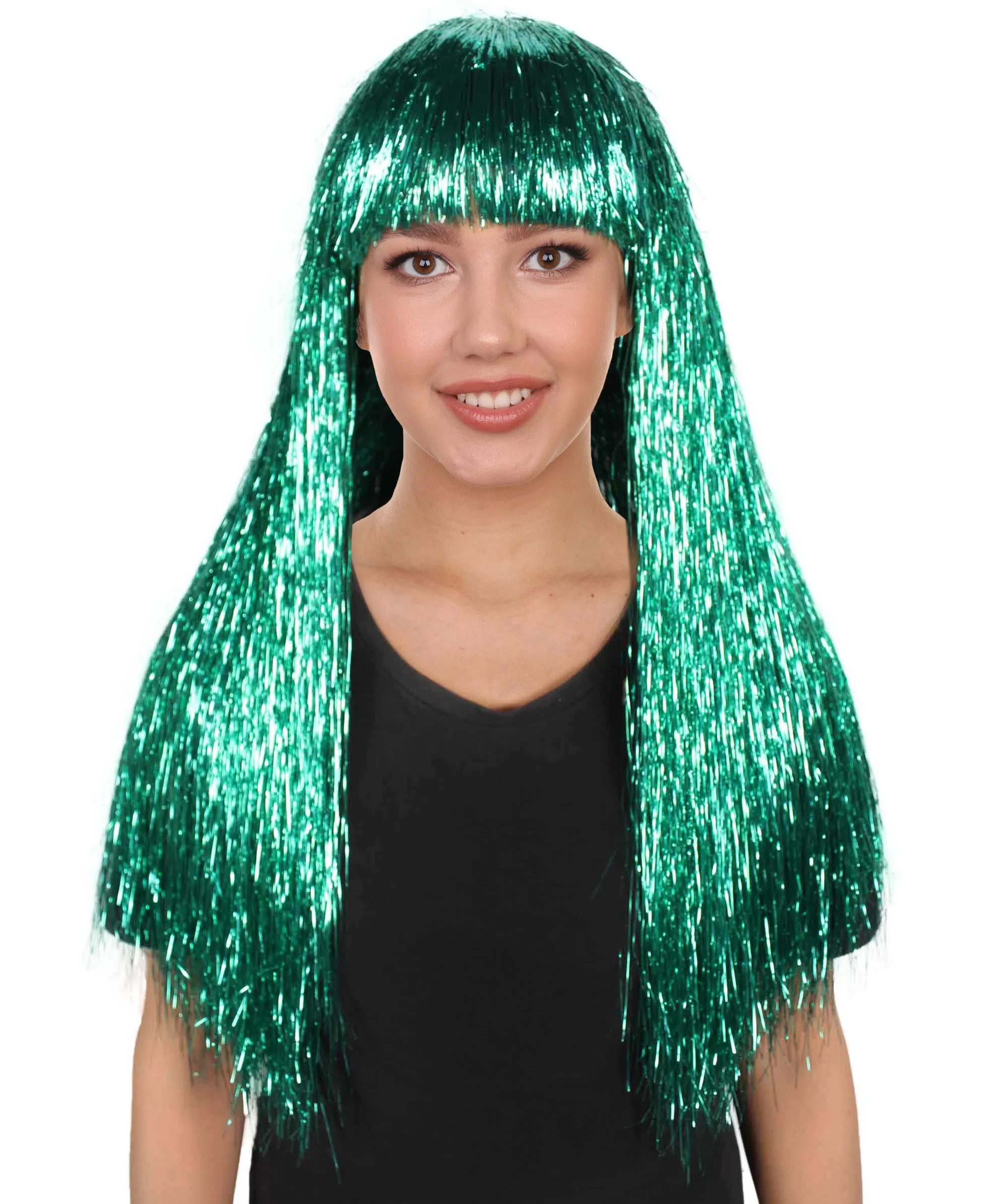 Adult Women Long Tinsel Wig Collection | Party Ready Fancy Cosplay Halloween Wig | Premium Breathable Capless Cap