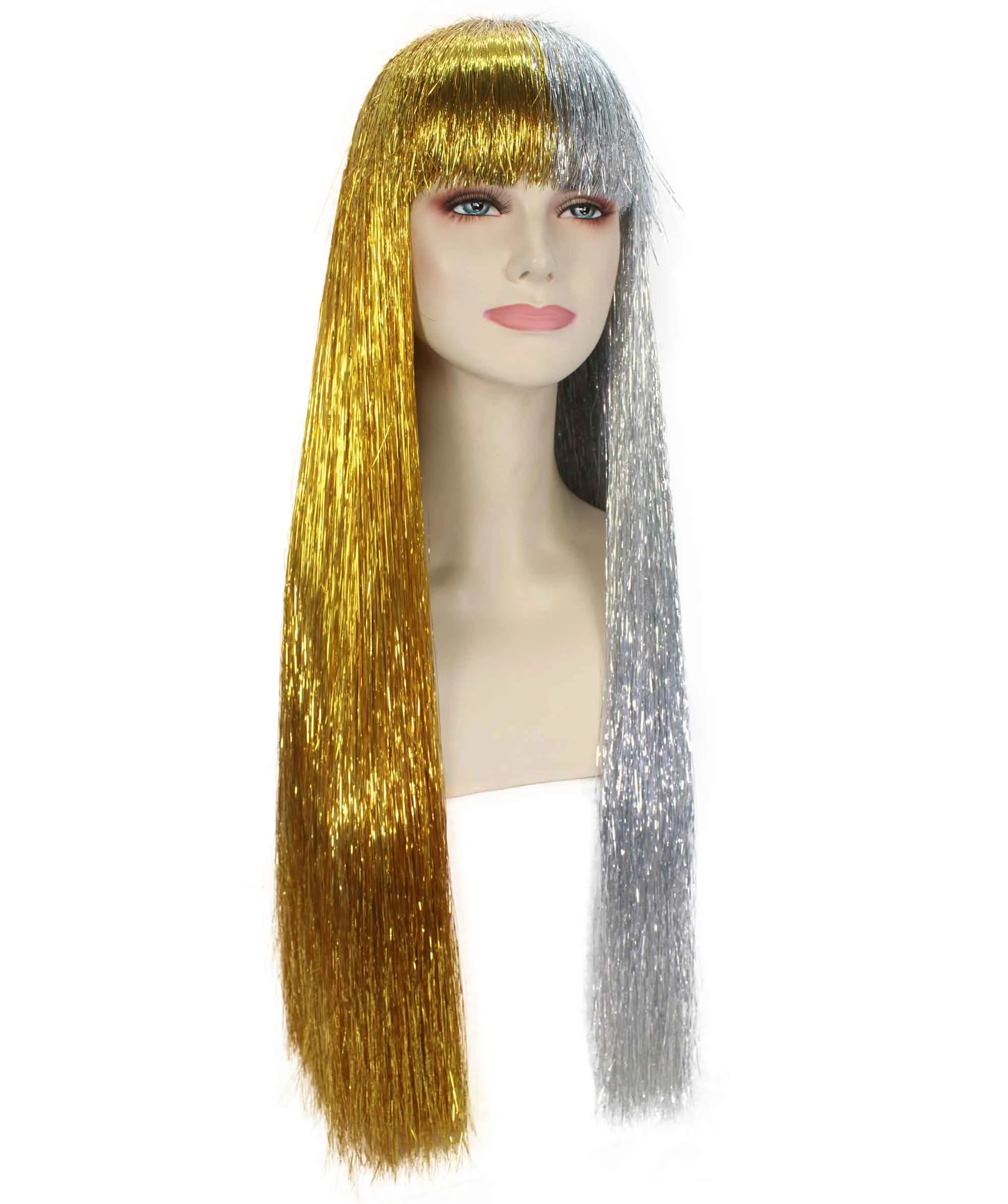 Adult Women Long Tinsel Wig Collection | Party Ready Fancy Cosplay Halloween Wig | Premium Breathable Capless Cap