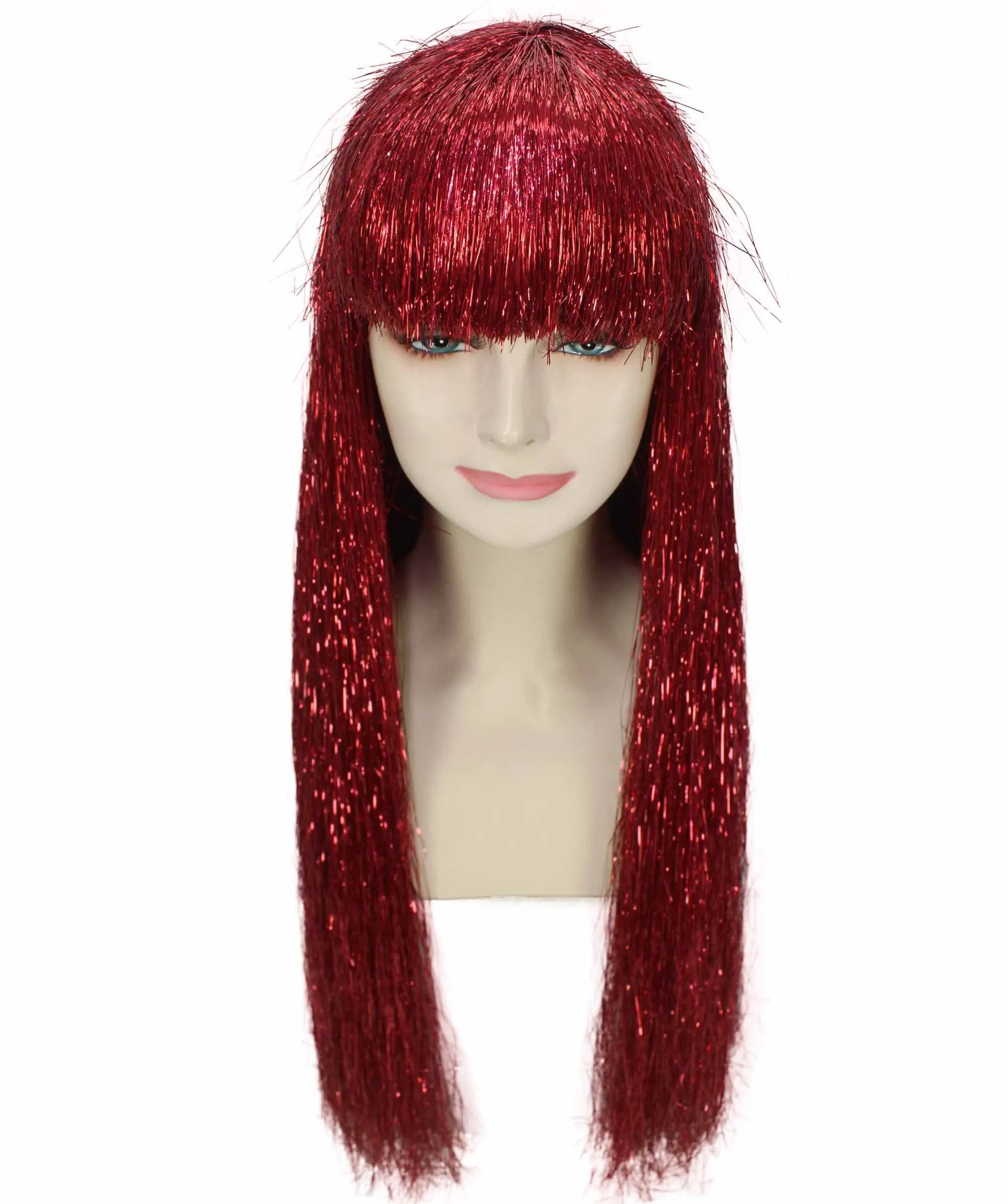 Adult Women Long Tinsel Wig Collection | Party Ready Fancy Cosplay Halloween Wig | Premium Breathable Capless Cap