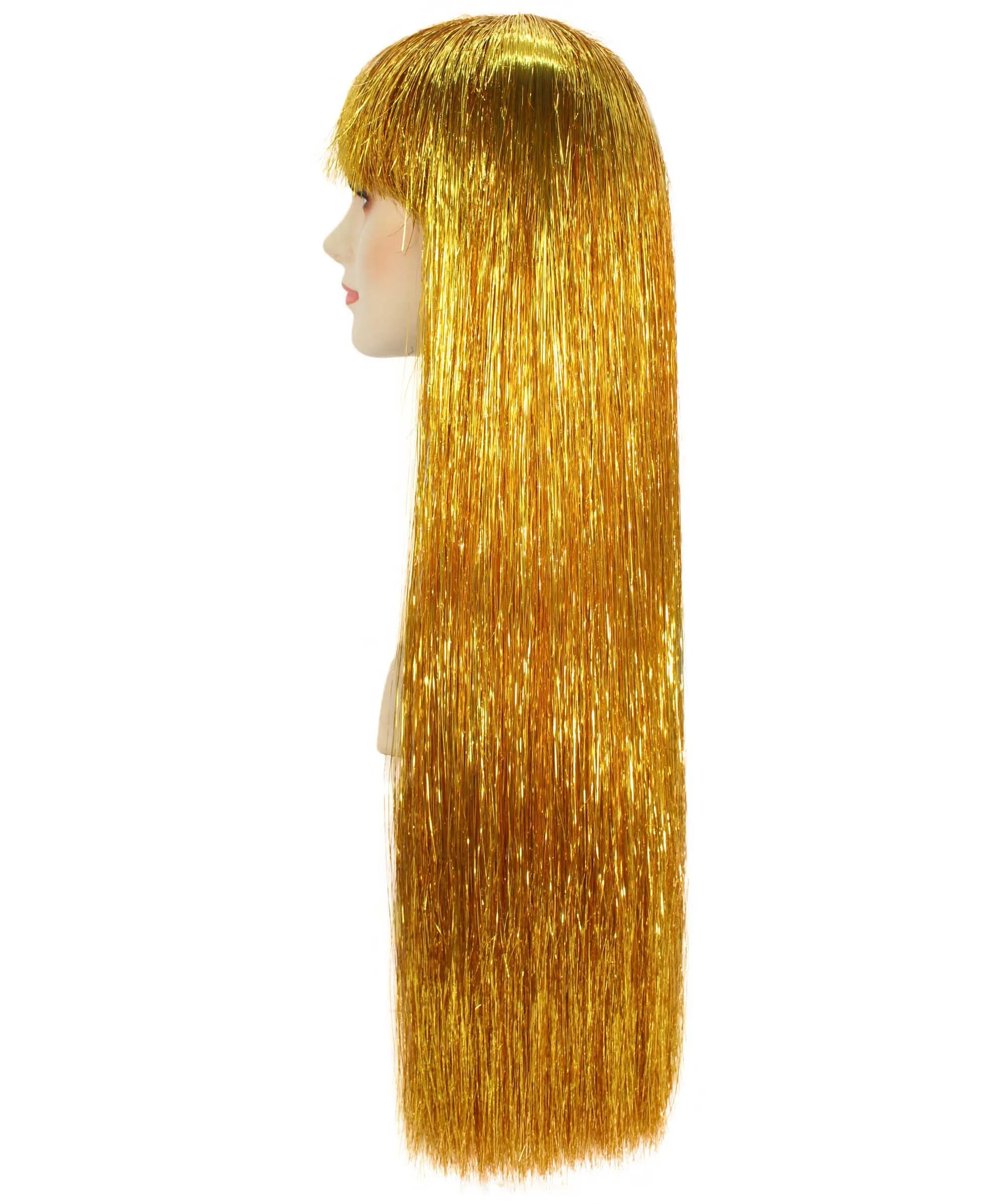 Adult Women Long Tinsel Wig Collection | Party Ready Fancy Cosplay Halloween Wig | Premium Breathable Capless Cap