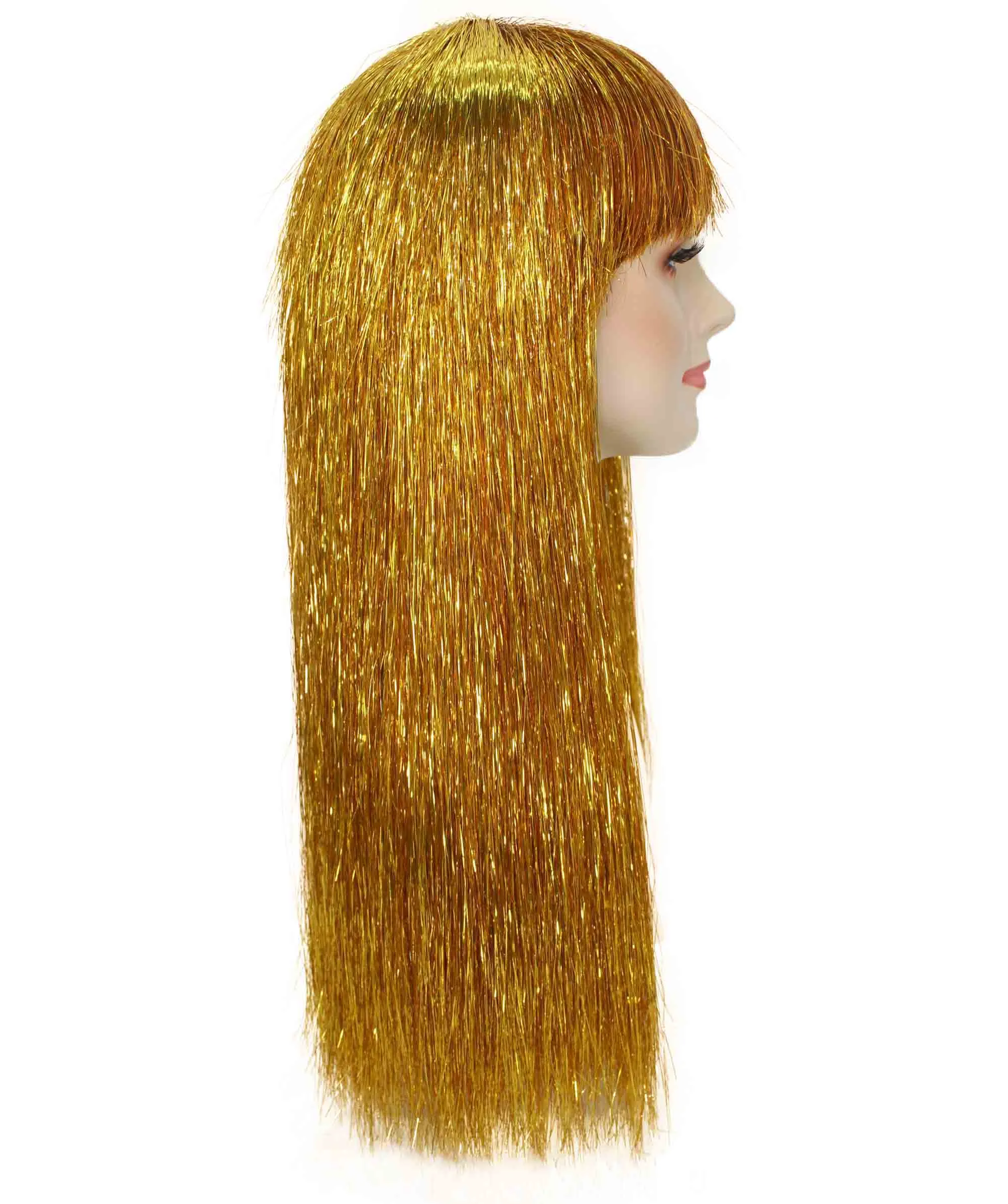 Adult Women Long Tinsel Wig Collection | Party Ready Fancy Cosplay Halloween Wig | Premium Breathable Capless Cap