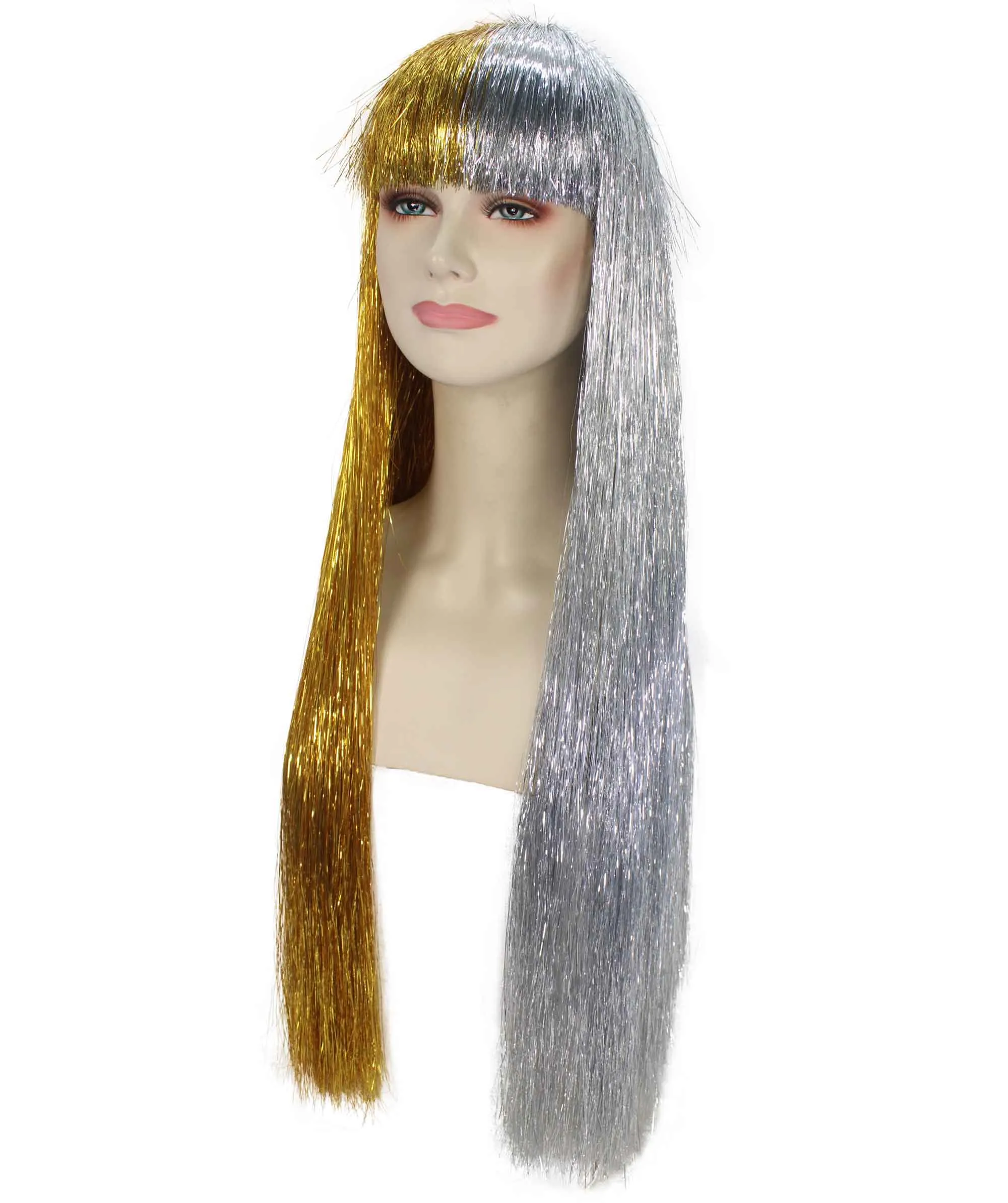 Adult Women Long Tinsel Wig Collection | Party Ready Fancy Cosplay Halloween Wig | Premium Breathable Capless Cap