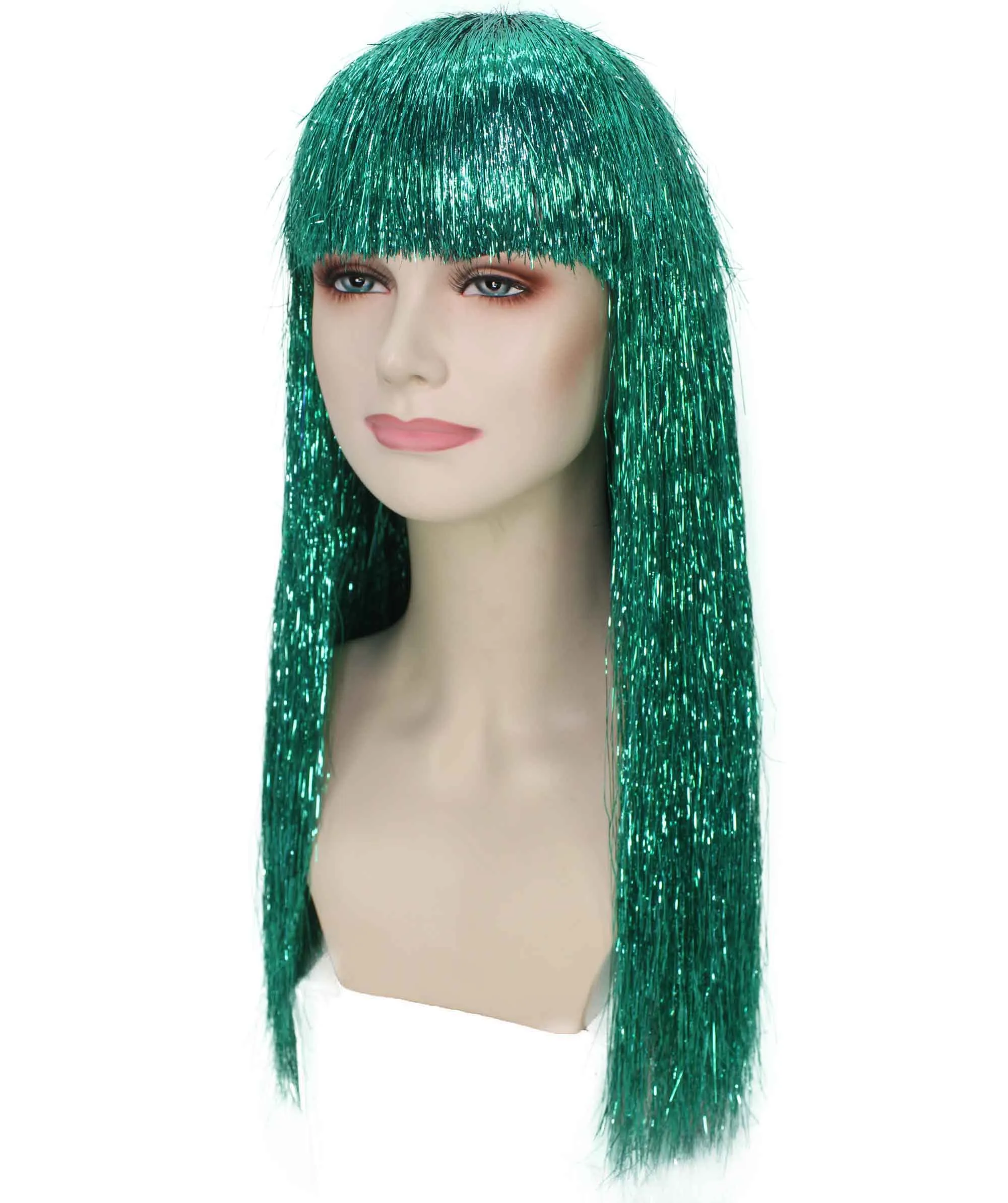 Adult Women Long Tinsel Wig Collection | Party Ready Fancy Cosplay Halloween Wig | Premium Breathable Capless Cap