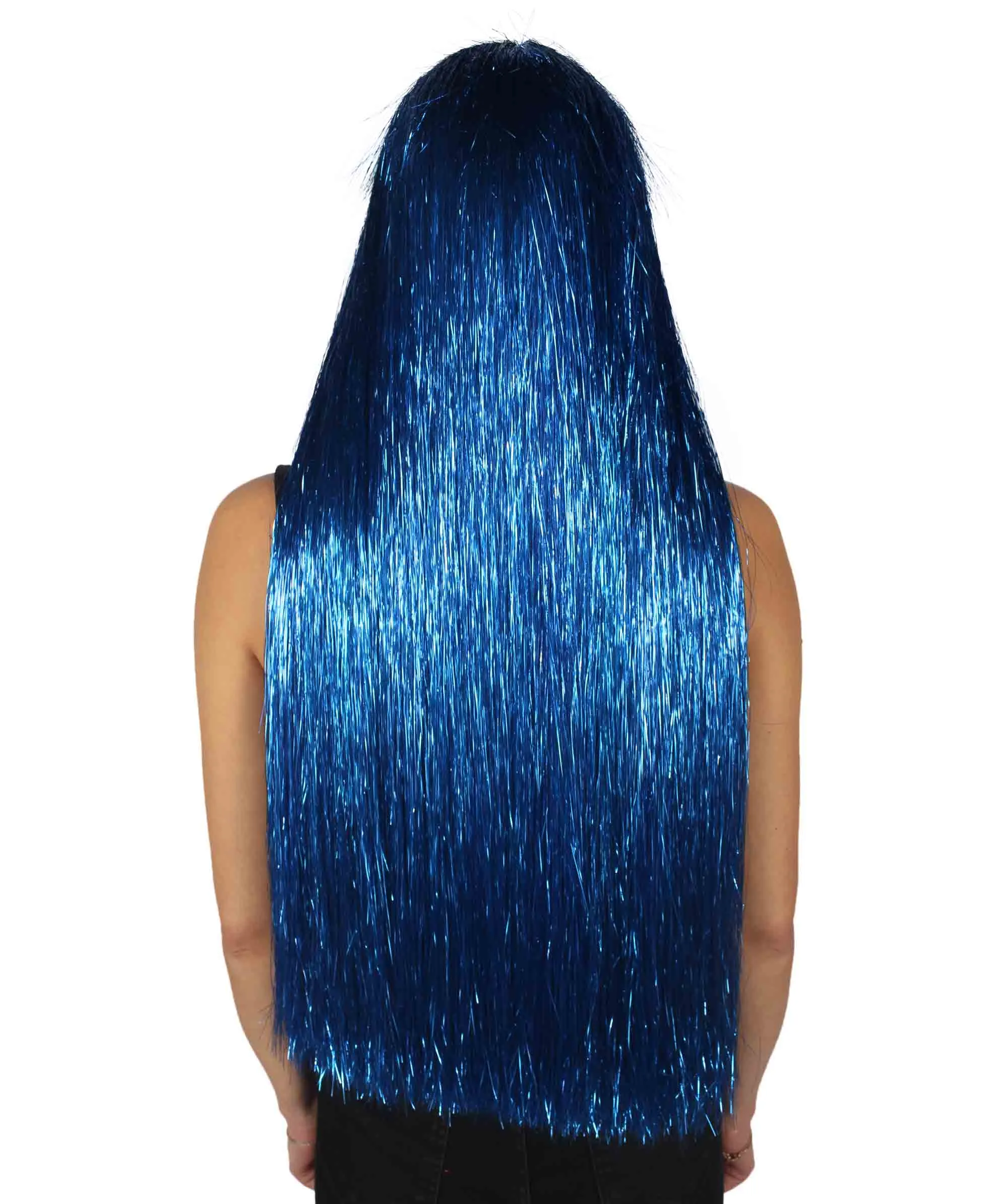 Adult Women Long Tinsel Wig Collection | Party Ready Fancy Cosplay Halloween Wig | Premium Breathable Capless Cap