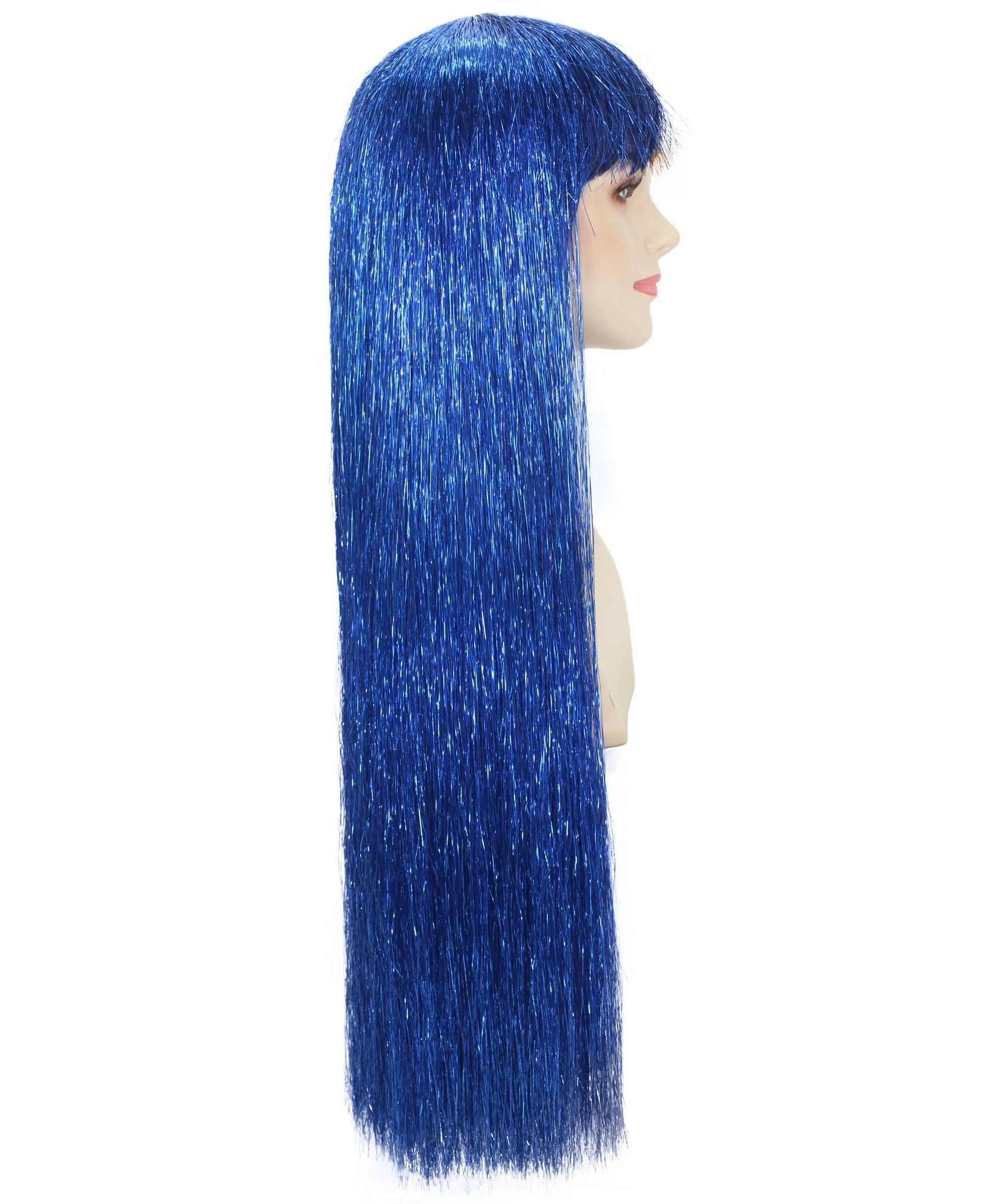 Adult Women Long Tinsel Wig Collection | Party Ready Fancy Cosplay Halloween Wig | Premium Breathable Capless Cap