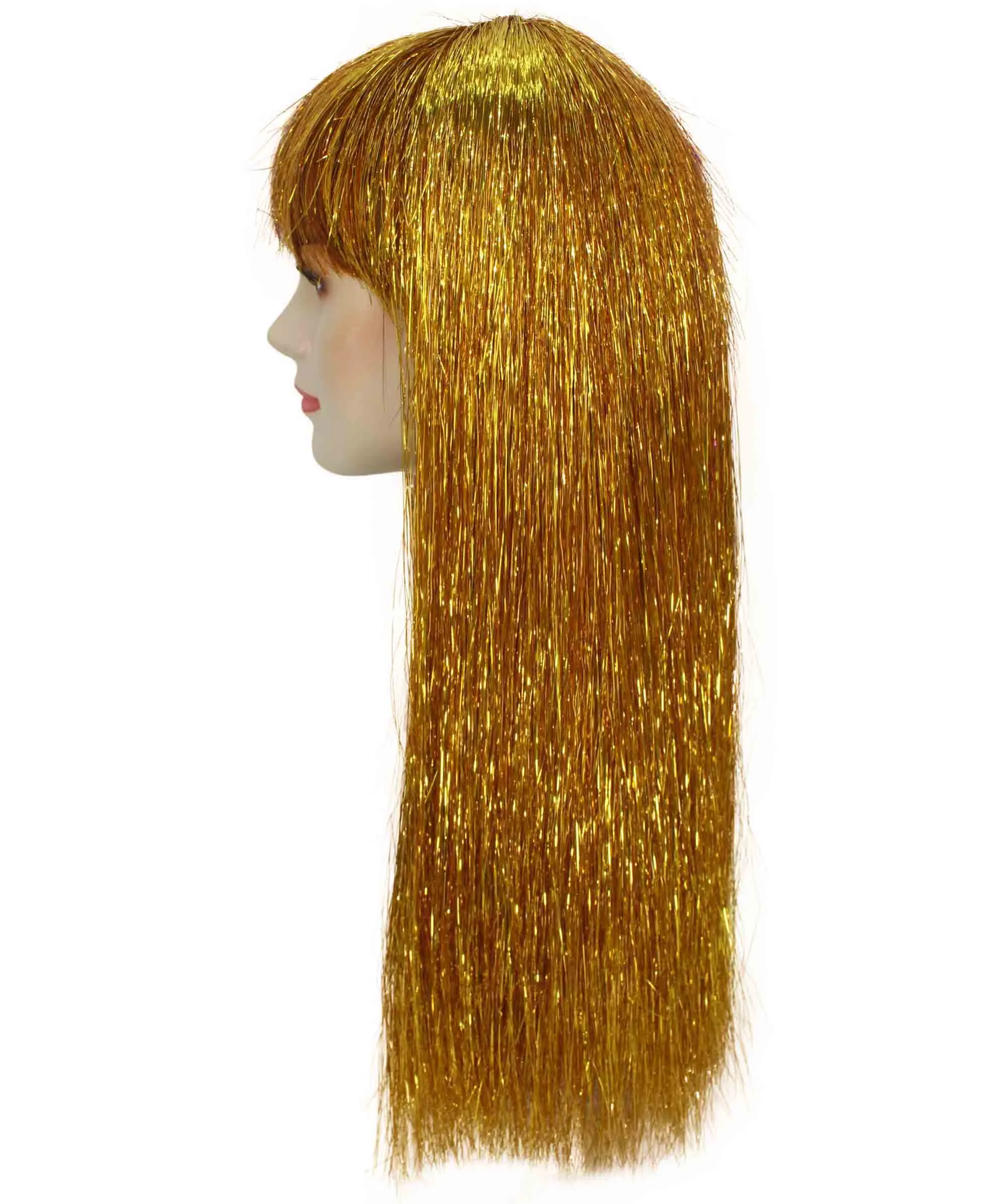 Adult Women Long Tinsel Wig Collection | Party Ready Fancy Cosplay Halloween Wig | Premium Breathable Capless Cap