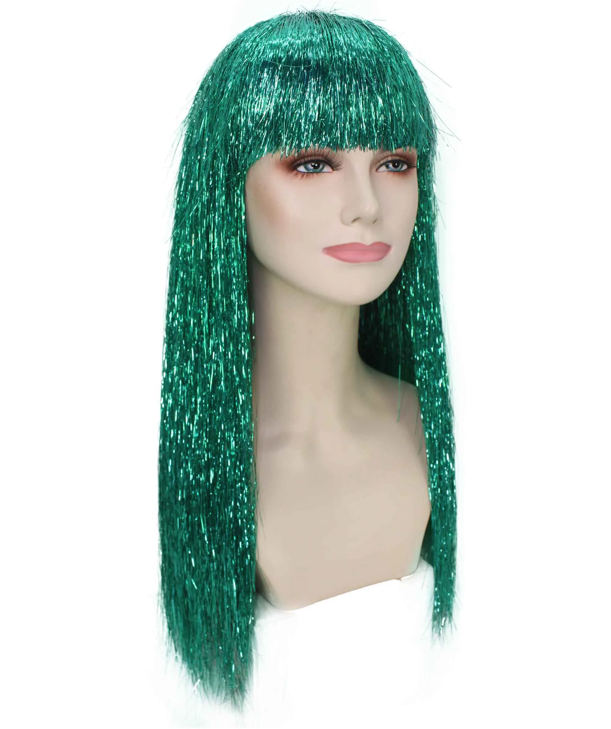 Adult Women Long Tinsel Wig Collection | Party Ready Fancy Cosplay Halloween Wig | Premium Breathable Capless Cap