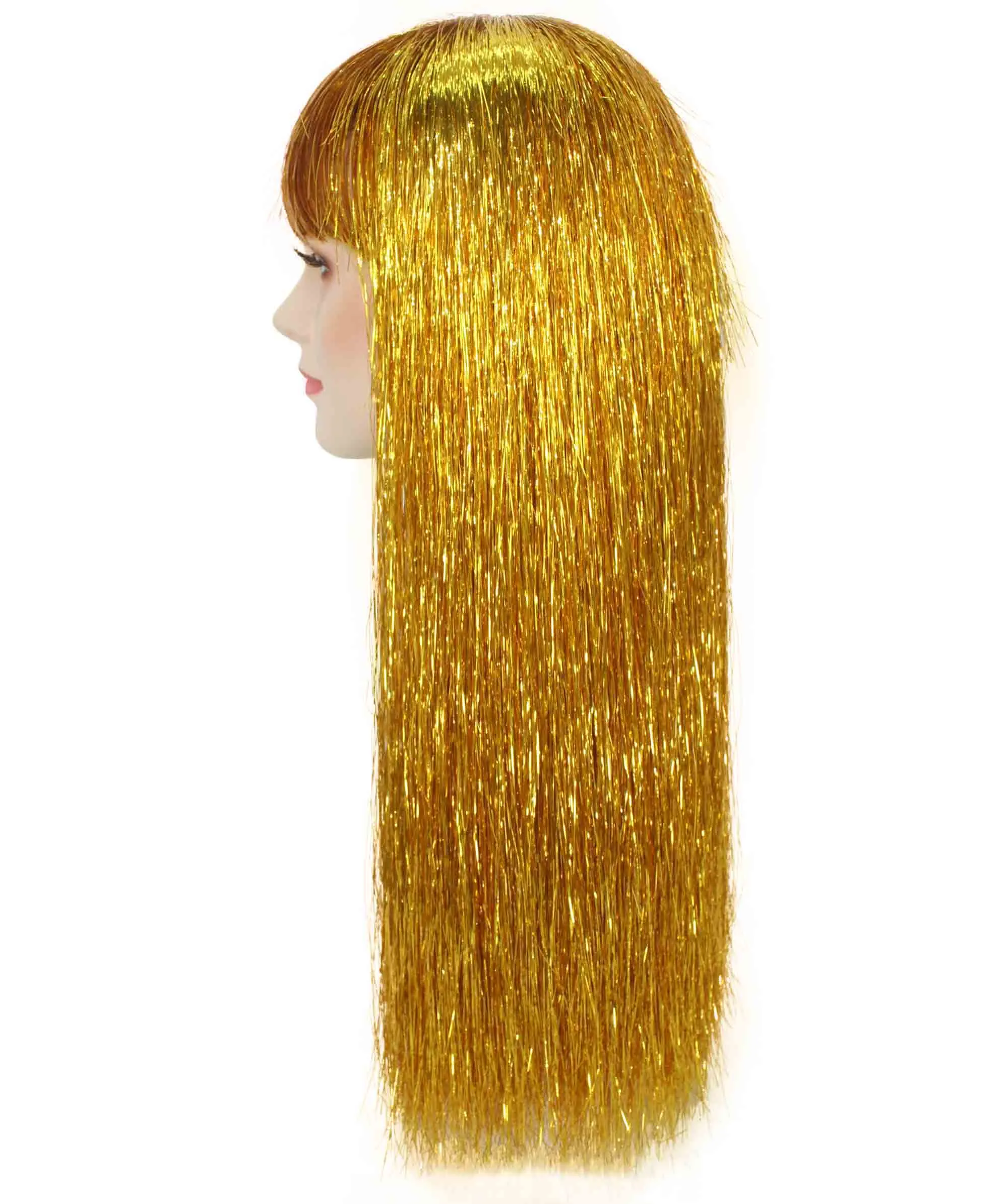 Adult Women Long Tinsel Wig Collection | Party Ready Fancy Cosplay Halloween Wig | Premium Breathable Capless Cap