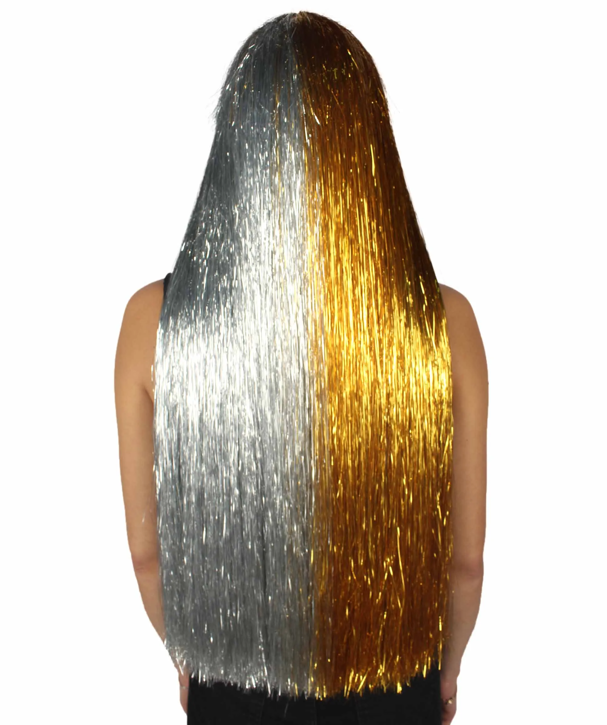 Adult Women Long Tinsel Wig Collection | Party Ready Fancy Cosplay Halloween Wig | Premium Breathable Capless Cap