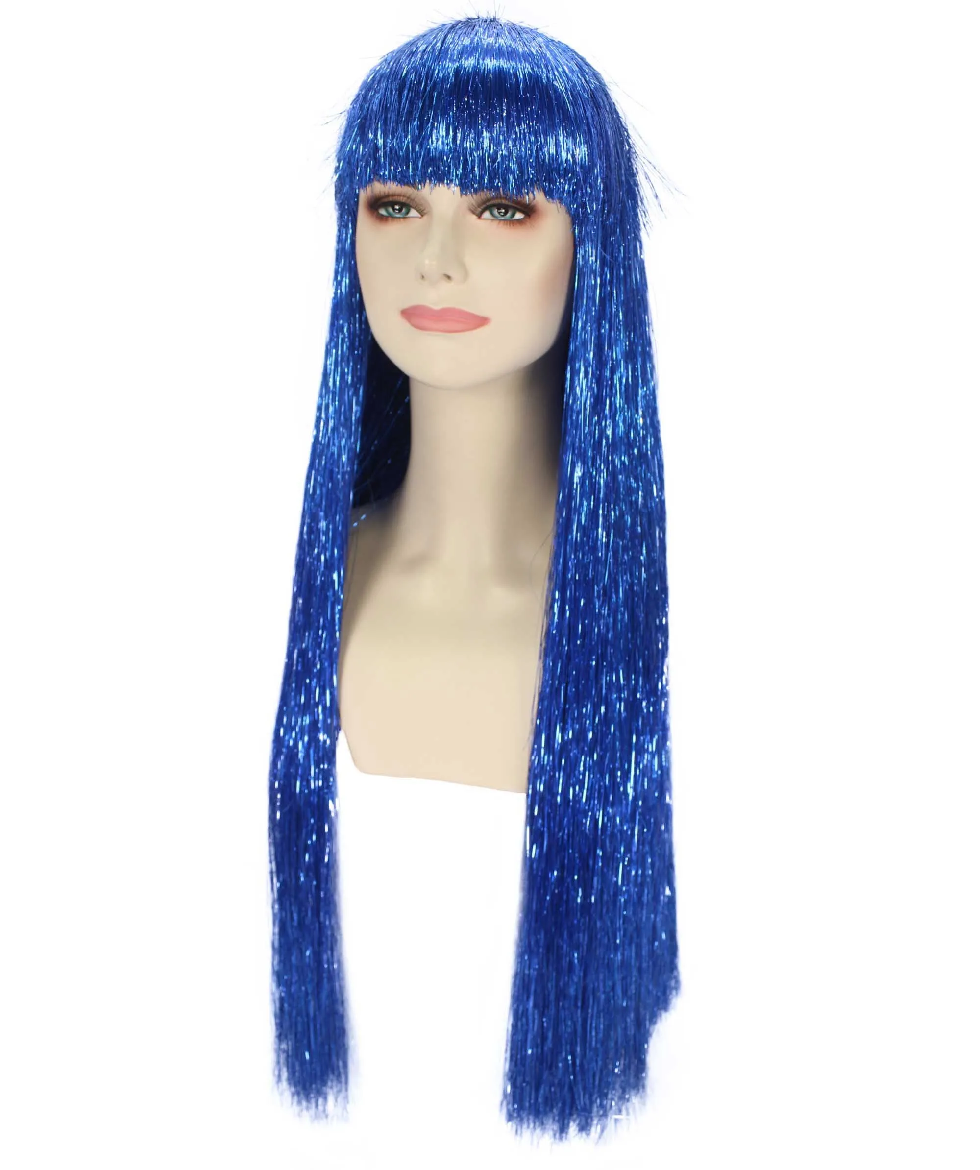 Adult Women Long Tinsel Wig Collection | Party Ready Fancy Cosplay Halloween Wig | Premium Breathable Capless Cap