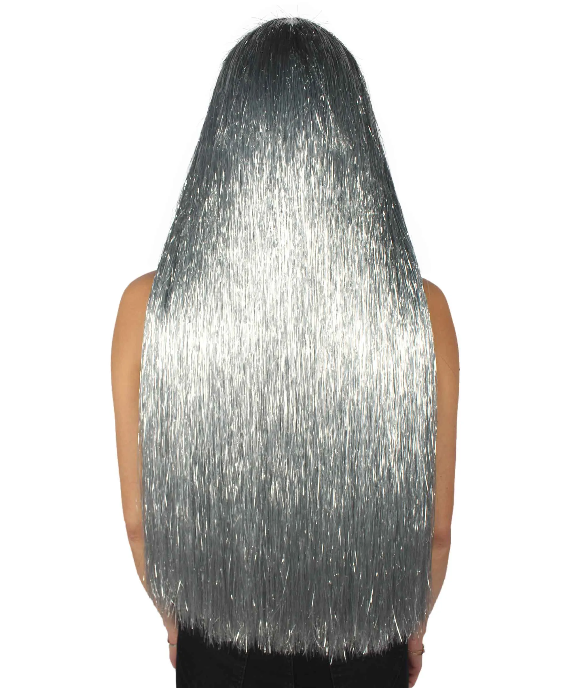 Adult Women Long Tinsel Wig Collection | Party Ready Fancy Cosplay Halloween Wig | Premium Breathable Capless Cap