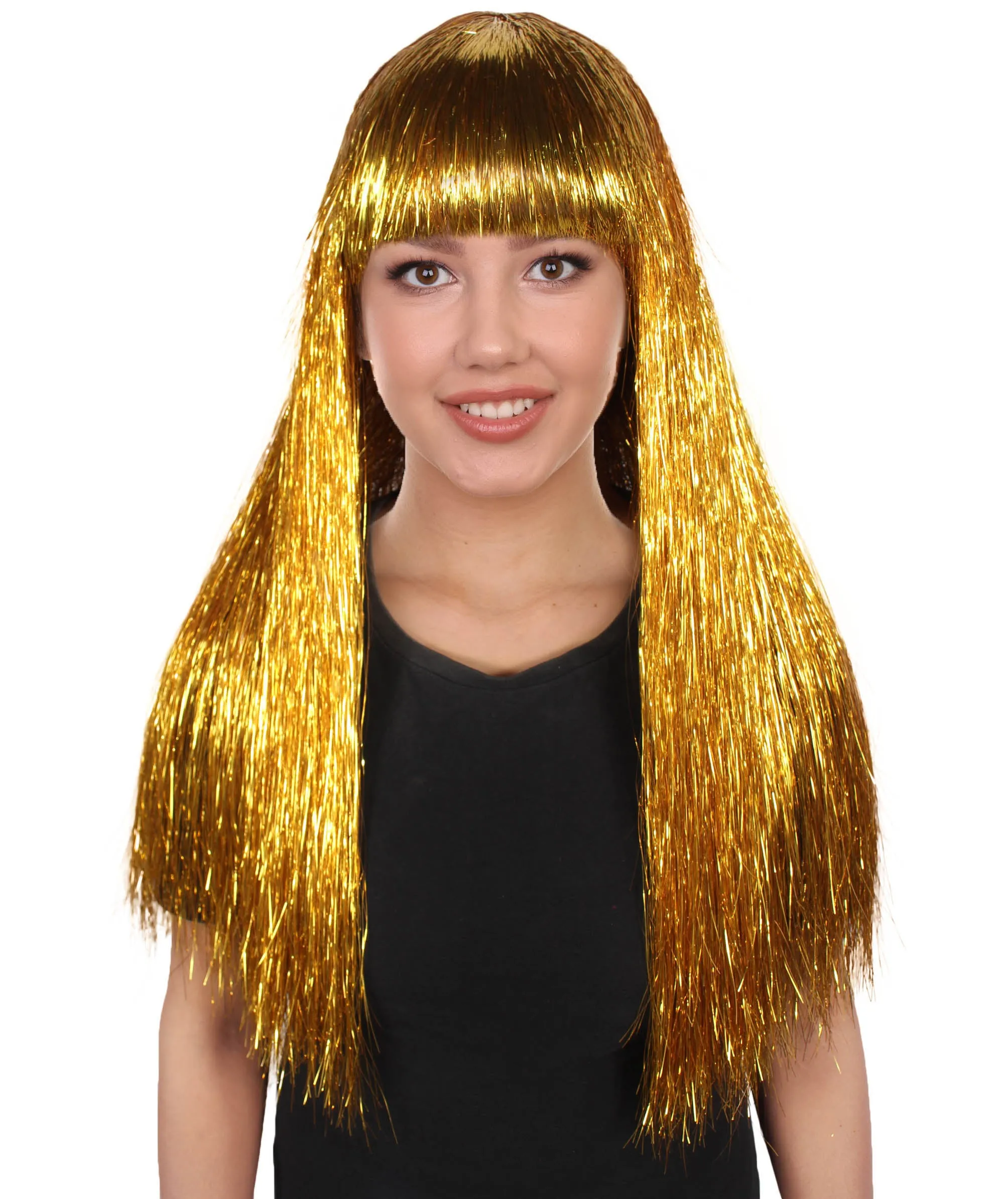 Adult Women Long Tinsel Wig Collection | Party Ready Fancy Cosplay Halloween Wig | Premium Breathable Capless Cap