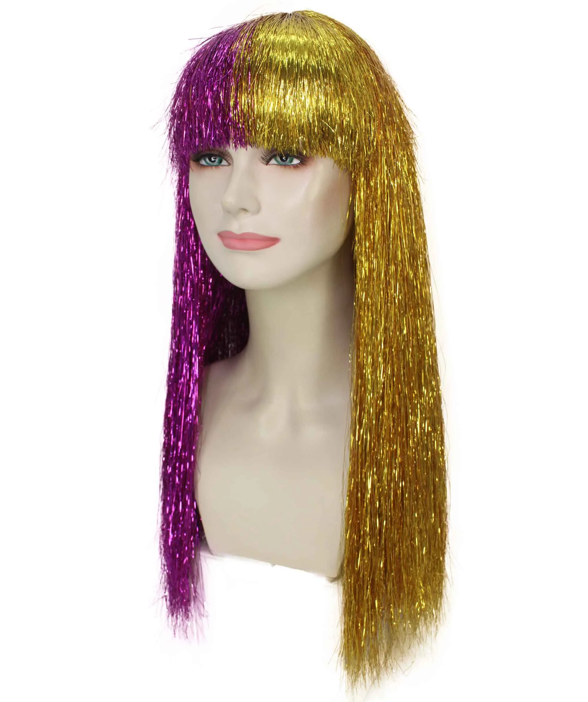 Adult Women Long Tinsel Wig Collection | Party Ready Fancy Cosplay Halloween Wig | Premium Breathable Capless Cap