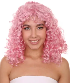 Adult Women's 16" Medium Length Curly Halloween Cosplay Gorgeous Gansta Icon Costume Wig, Synthetic Soft Fiber Hair, Capless Cap Comfortable Design and Feel | HPO