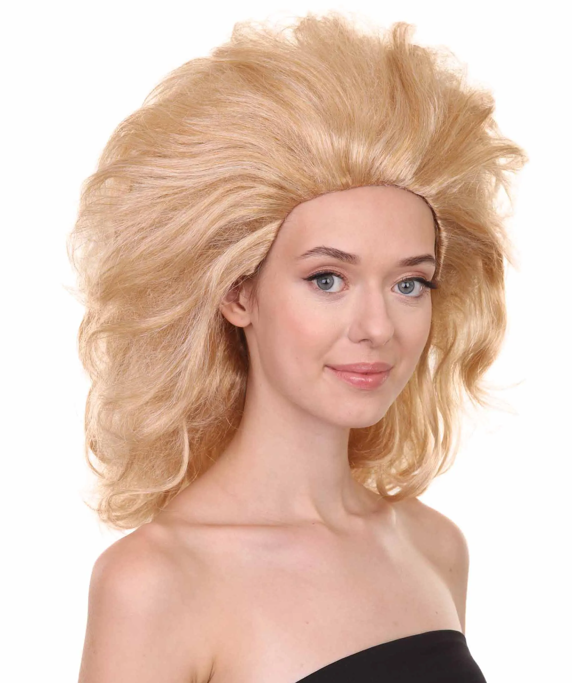 Adult Women's 17" Inch Medium Length Wavy Halloween Baroque Drag Queen Diva Costume Wig, Synthetic Soft Fiber Hair, Perfect for your next Convention and Group Party!  | HPO