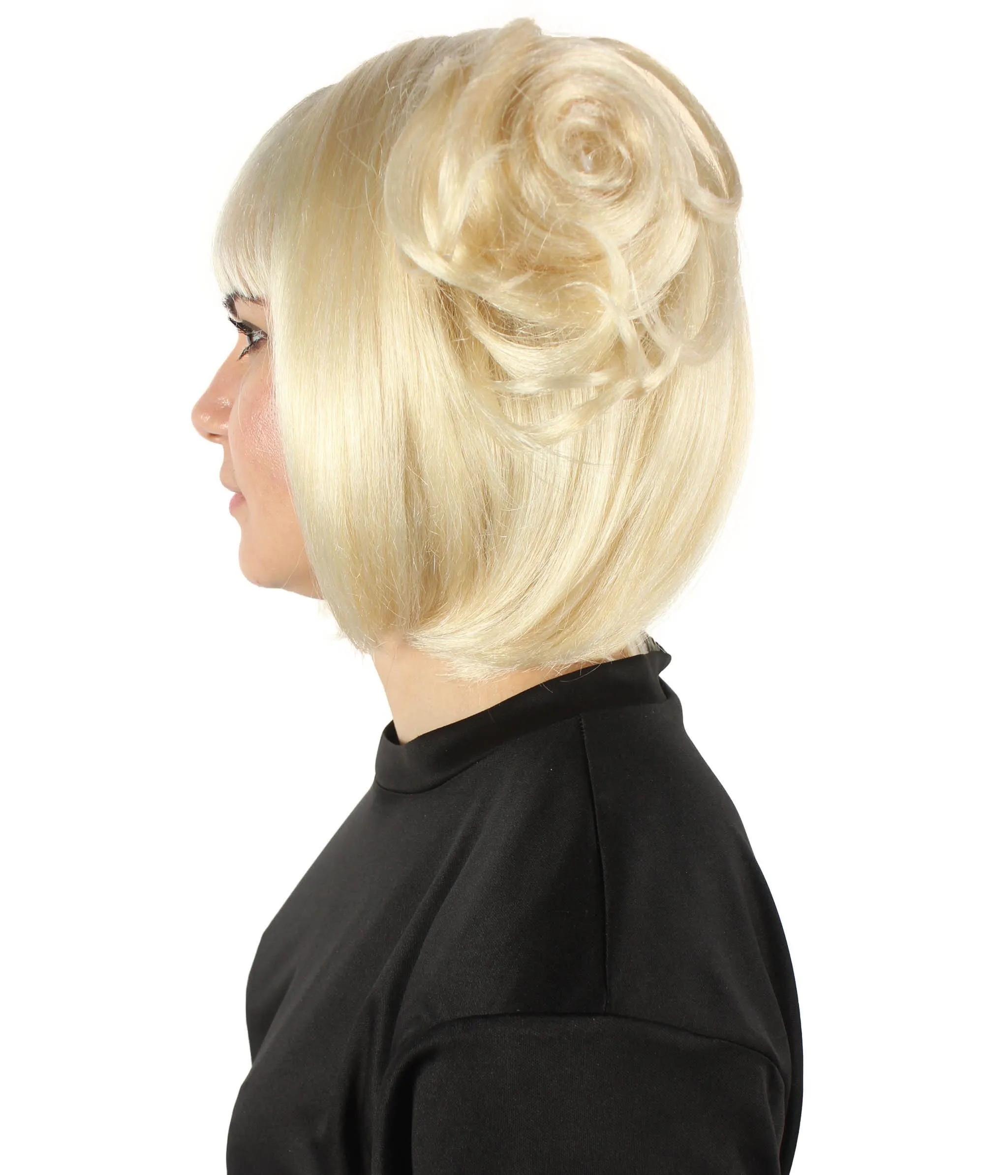 Adult Women’s Academy Ash-blonde Wig with Buns Bangs Strands | Flame-retardant 100% Synthetic Fiber Cosplay Wig