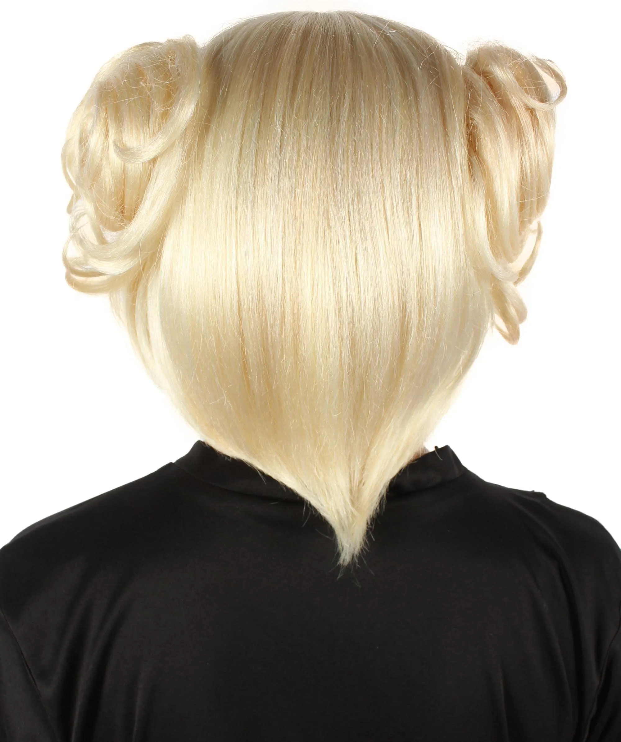 Adult Women’s Academy Ash-blonde Wig with Buns Bangs Strands | Flame-retardant 100% Synthetic Fiber Cosplay Wig