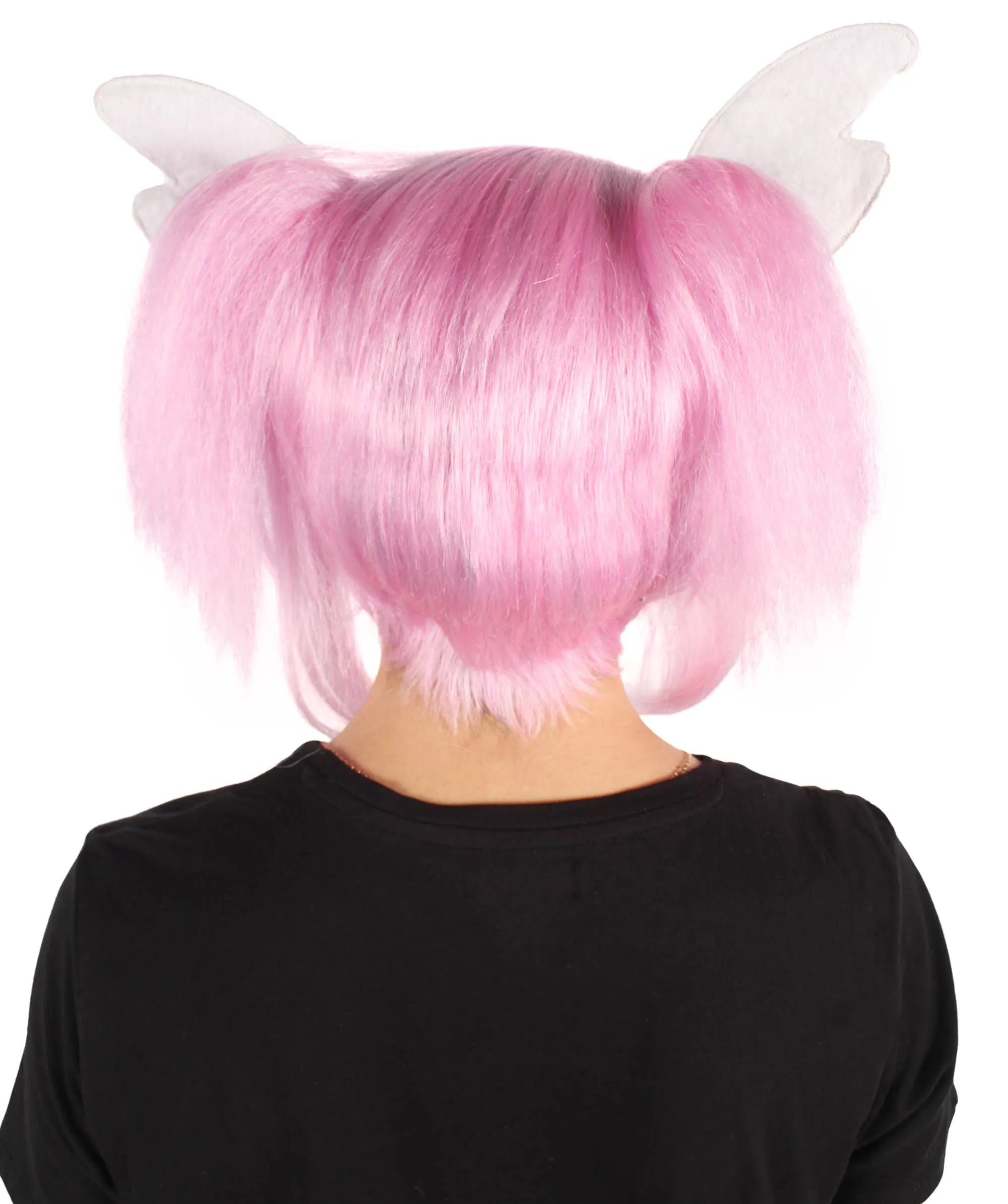 Adult Women's Anime Gurdian Two Ponytail Medium Straight Pink Cosplay Wig | Perfect for Halloween | Flame retardant Synthetic Fiber