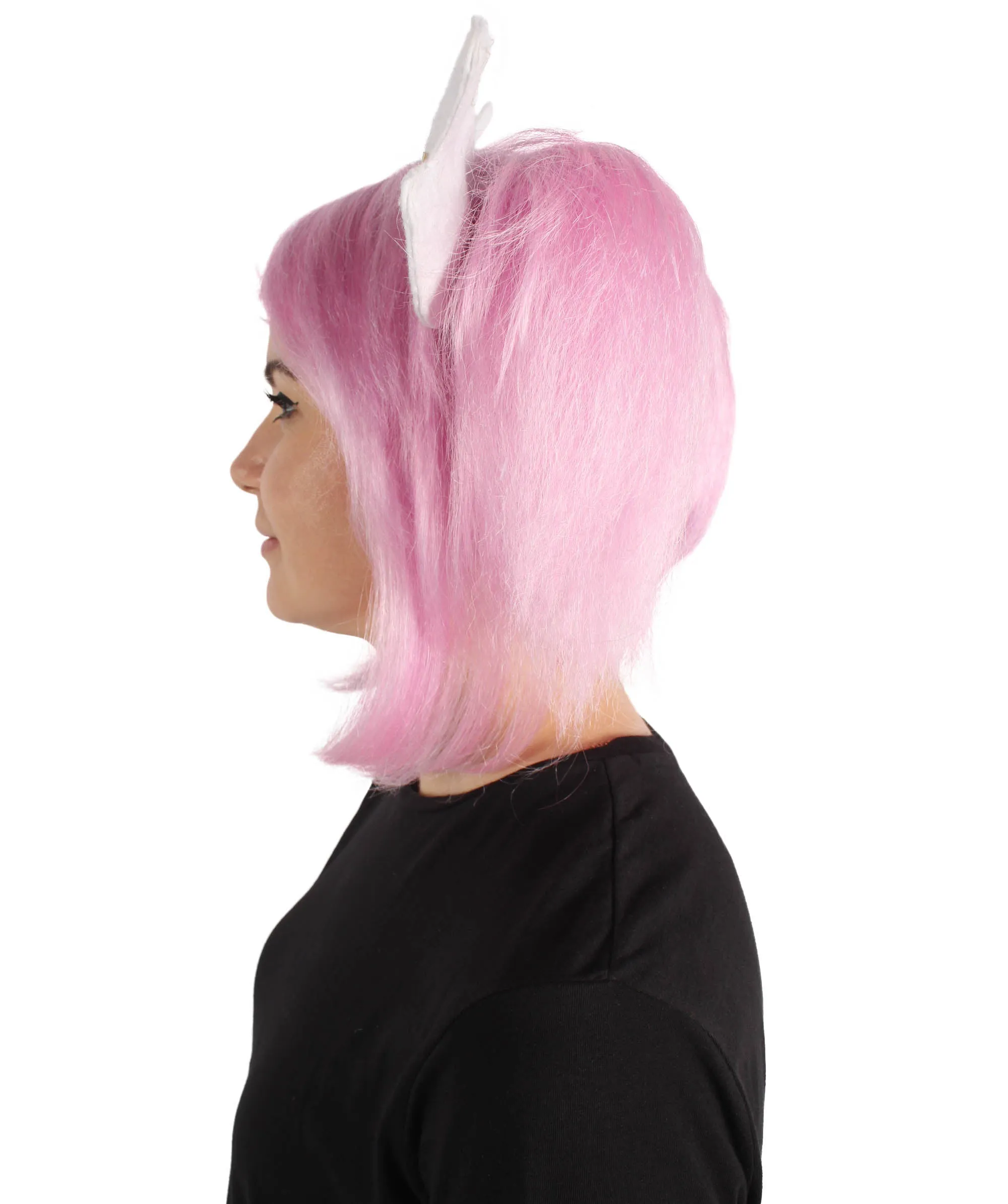 Adult Women's Anime Gurdian Two Ponytail Medium Straight Pink Cosplay Wig | Perfect for Halloween | Flame retardant Synthetic Fiber