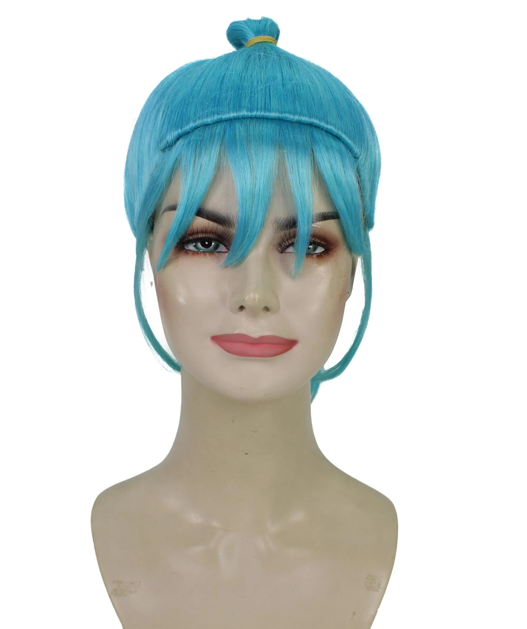 Adult Women's Anime Scientist Blue Bangs Fringe Braided Wig I Best for Halloween I Flame-retardant Synthetic Fiber