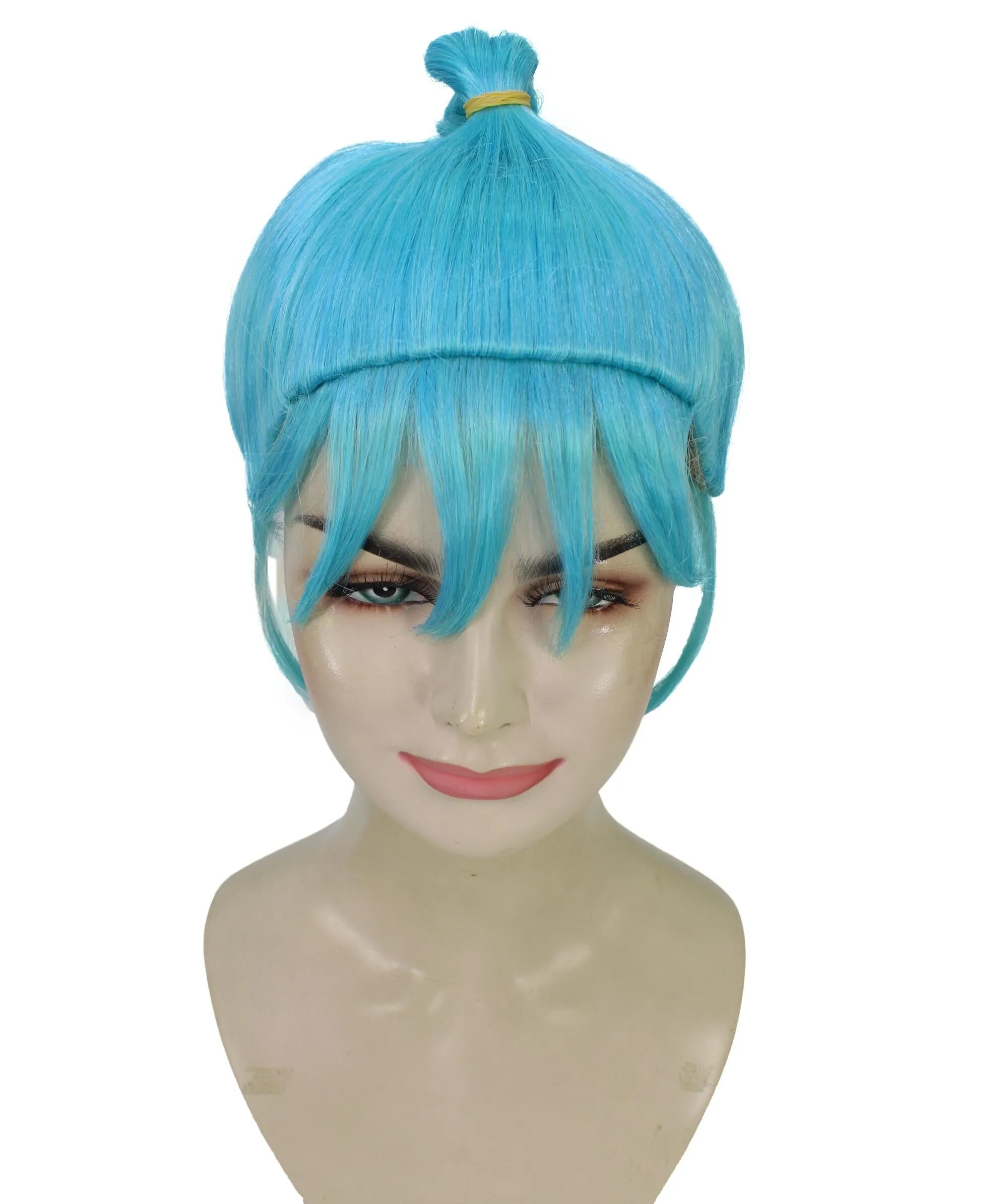 Adult Women's Anime Scientist Blue Bangs Fringe Braided Wig I Best for Halloween I Flame-retardant Synthetic Fiber