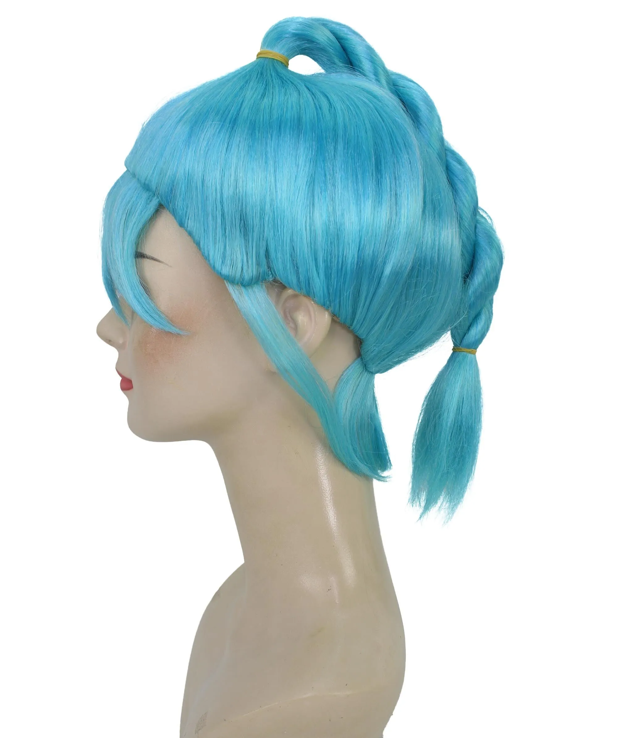 Adult Women's Anime Scientist Blue Bangs Fringe Braided Wig I Best for Halloween I Flame-retardant Synthetic Fiber