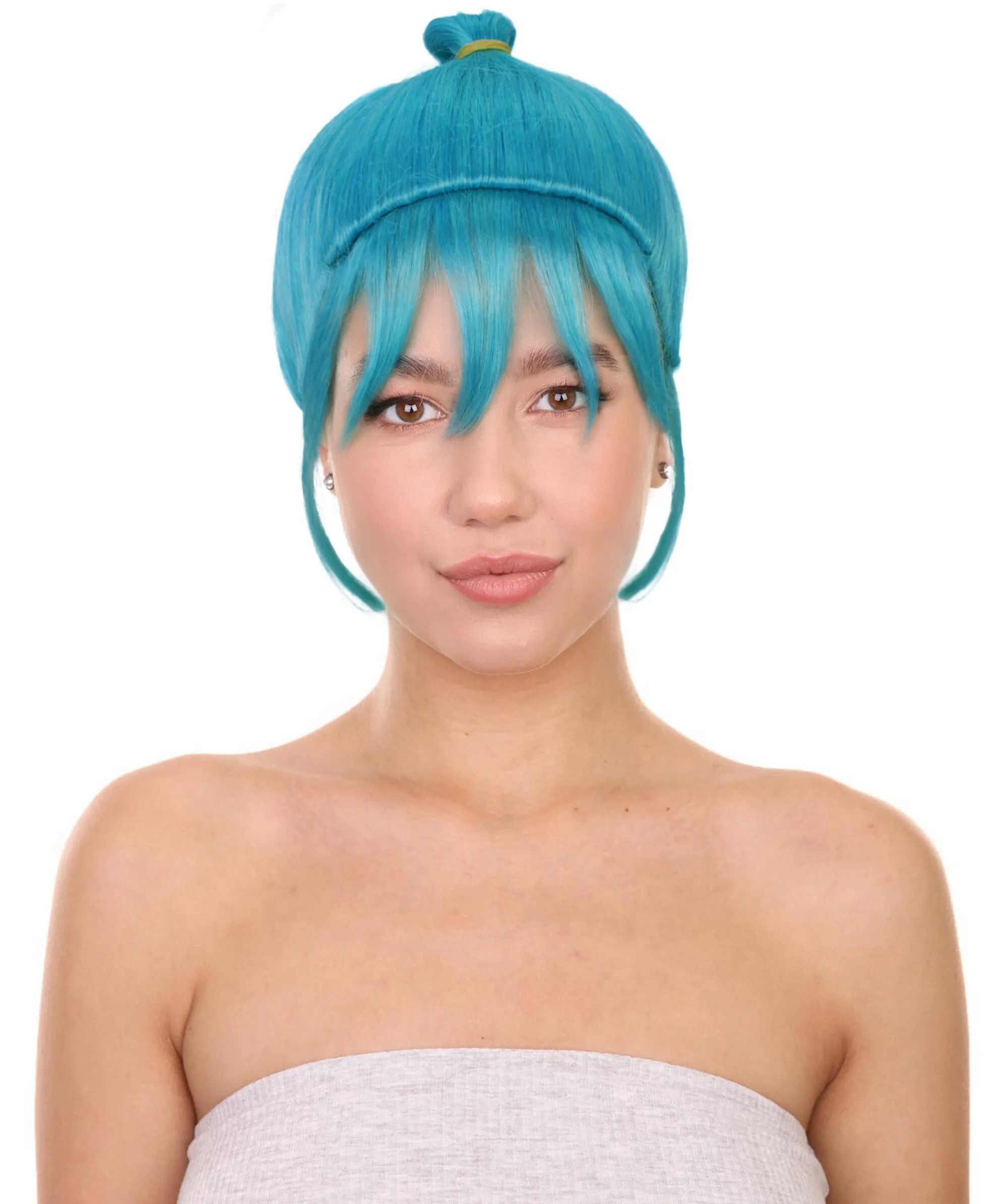 Adult Women's Anime Scientist Blue Bangs Fringe Braided Wig I Best for Halloween I Flame-retardant Synthetic Fiber