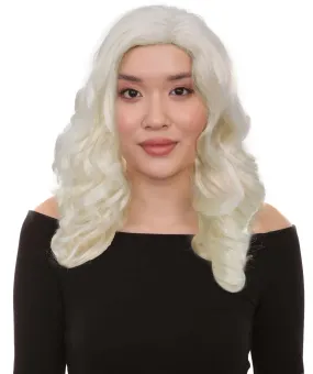 Adult Women’s Bounty Hunter TV Show Wife Platinum Blonde Cosplay Wig I Flame-retardant Synthetic Fiber