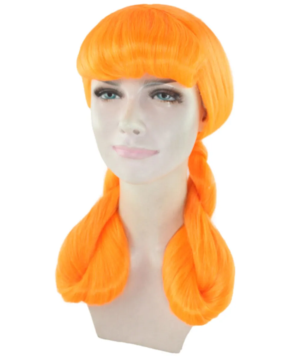 Adult Women's Candy Cartoon Character Wig | Orange Color | Perfect for Halloween