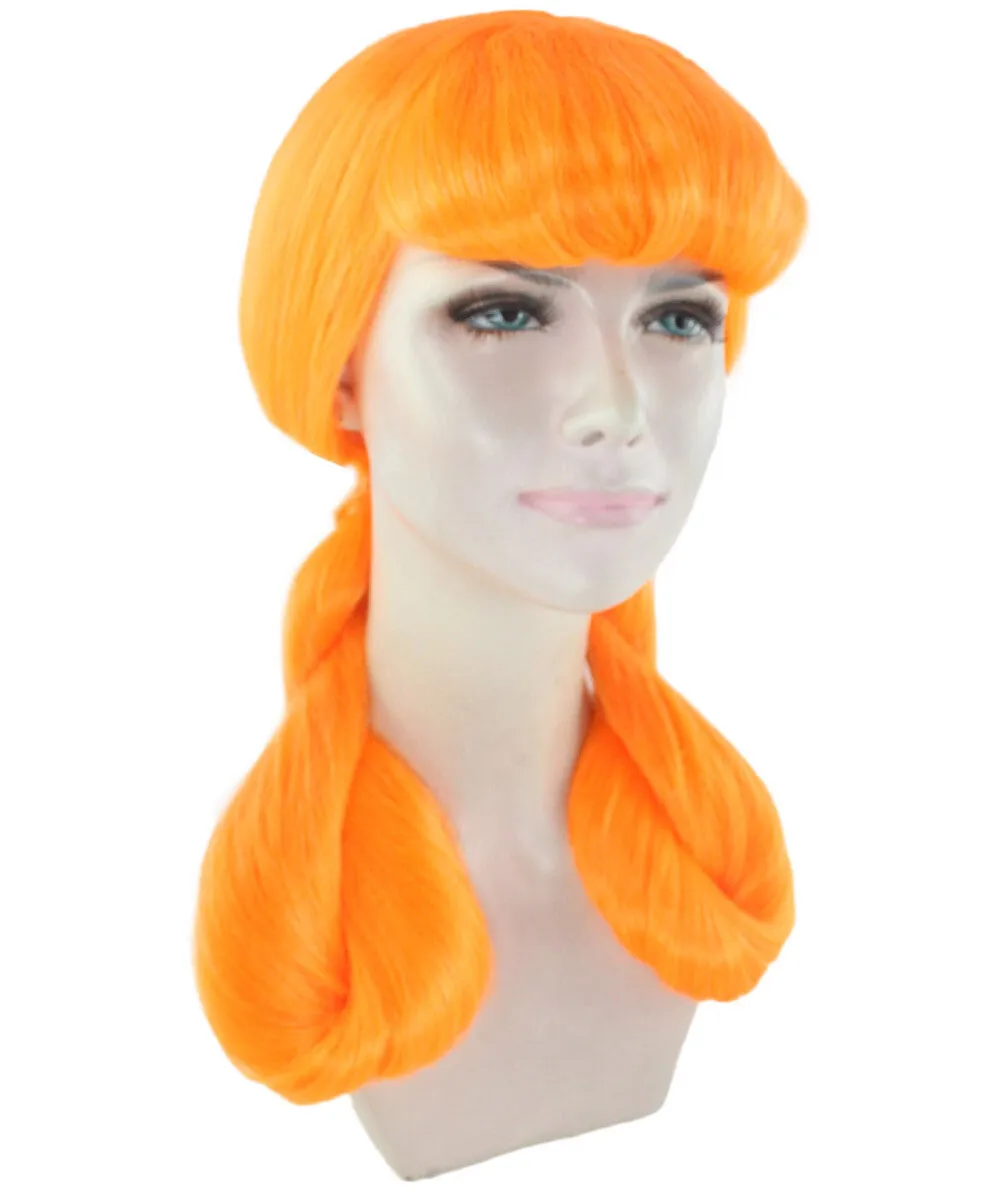 Adult Women's Candy Cartoon Character Wig | Orange Color | Perfect for Halloween